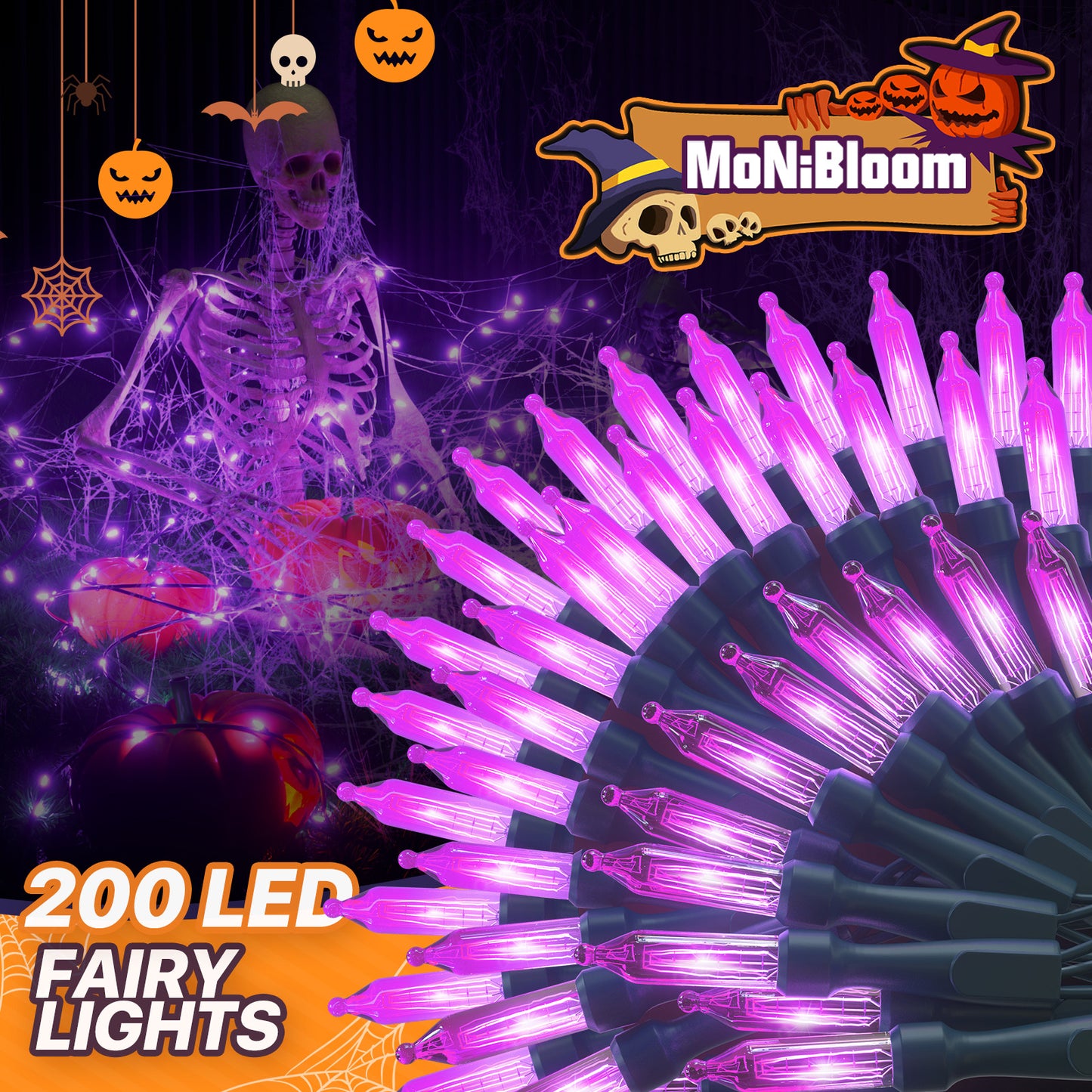LED String Fairy Light - 200 Bulbs, 65 Ft - 8 Modes - Connectable