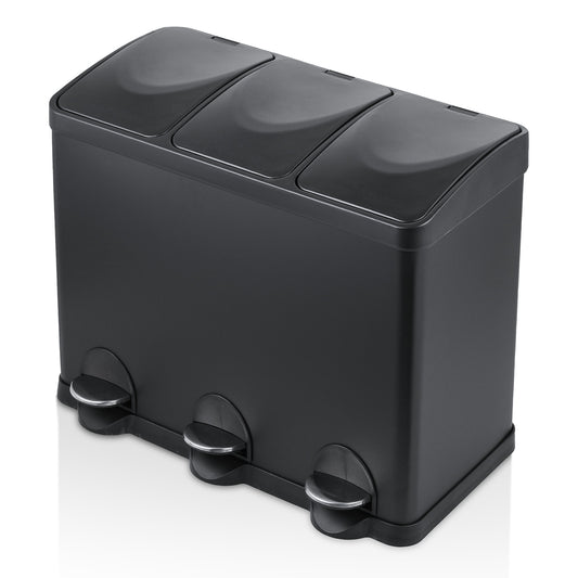 3 Compartment Step On Trash Bin - 3 * 15L