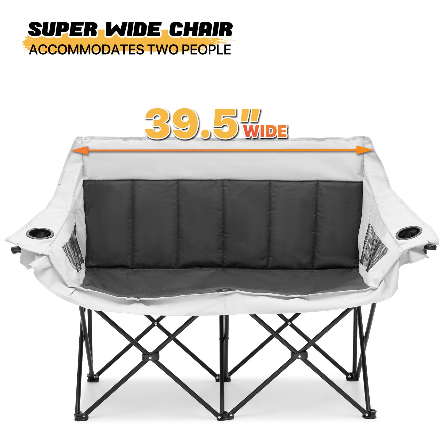 Folding Double Chair - Steel Tube - Oxford Fabric