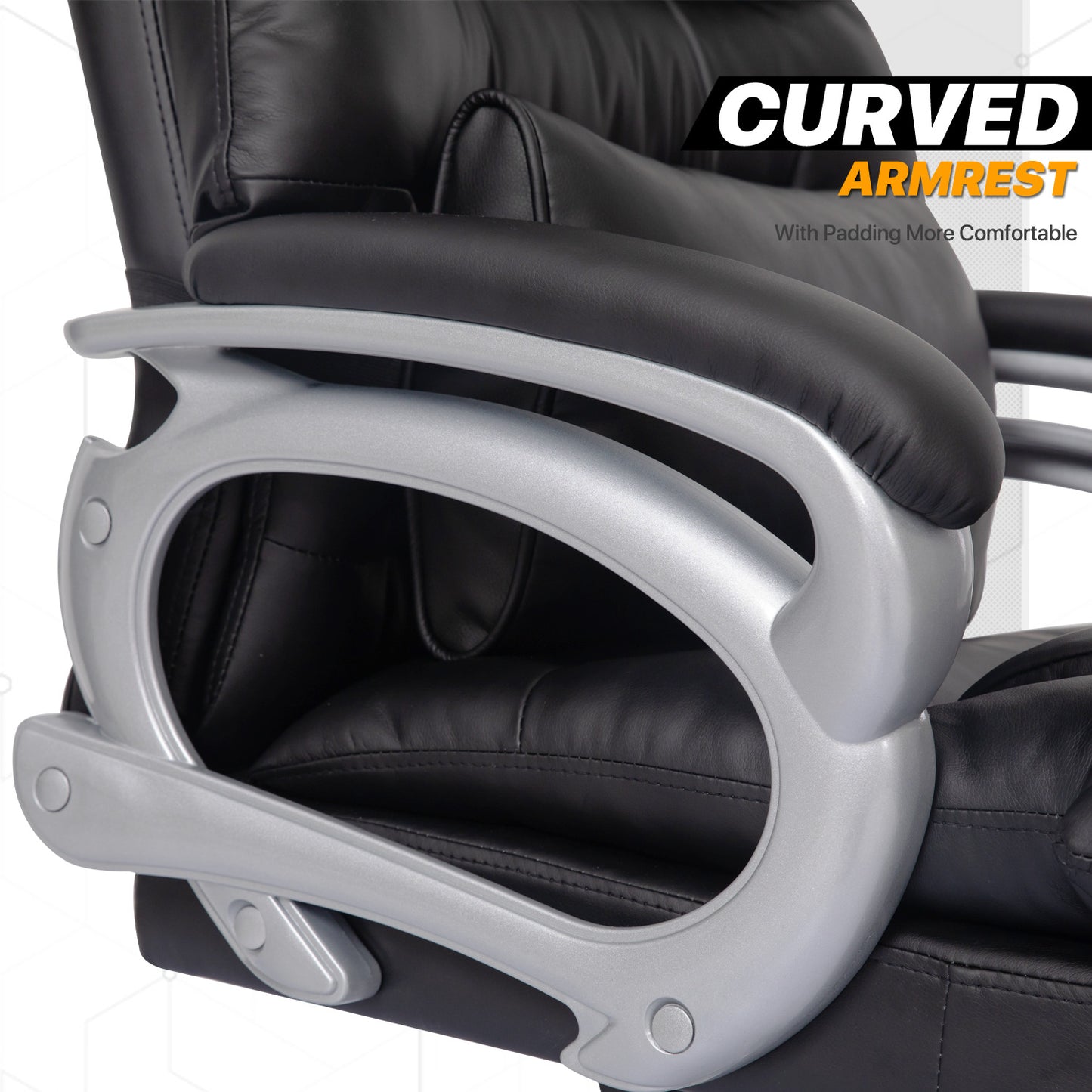 Faux Leather Executive Chair with Lumbar Support