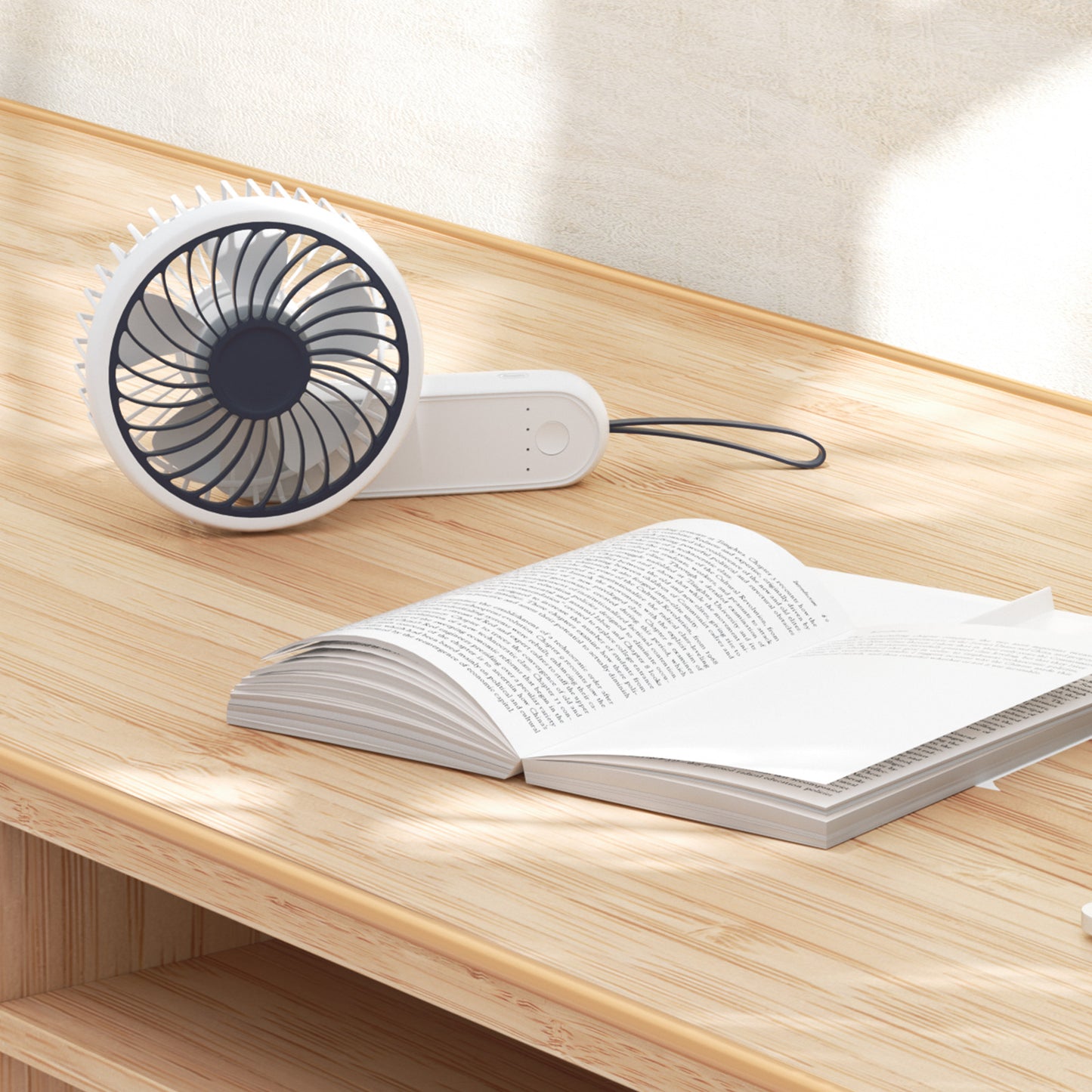 6" USB Handle Fan -3 Speeds - w/Lanyard