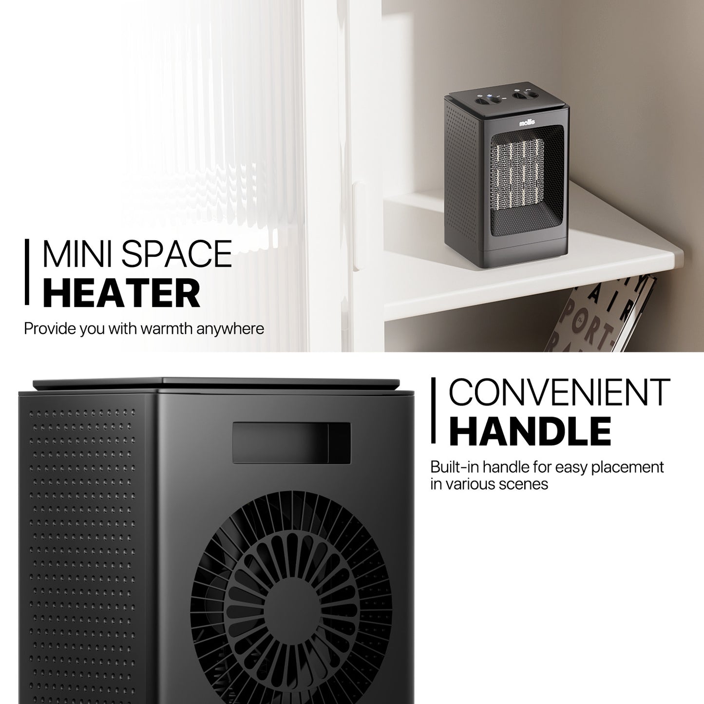1500W Cuboid PTC Electric 160 sq.ft Space Heater