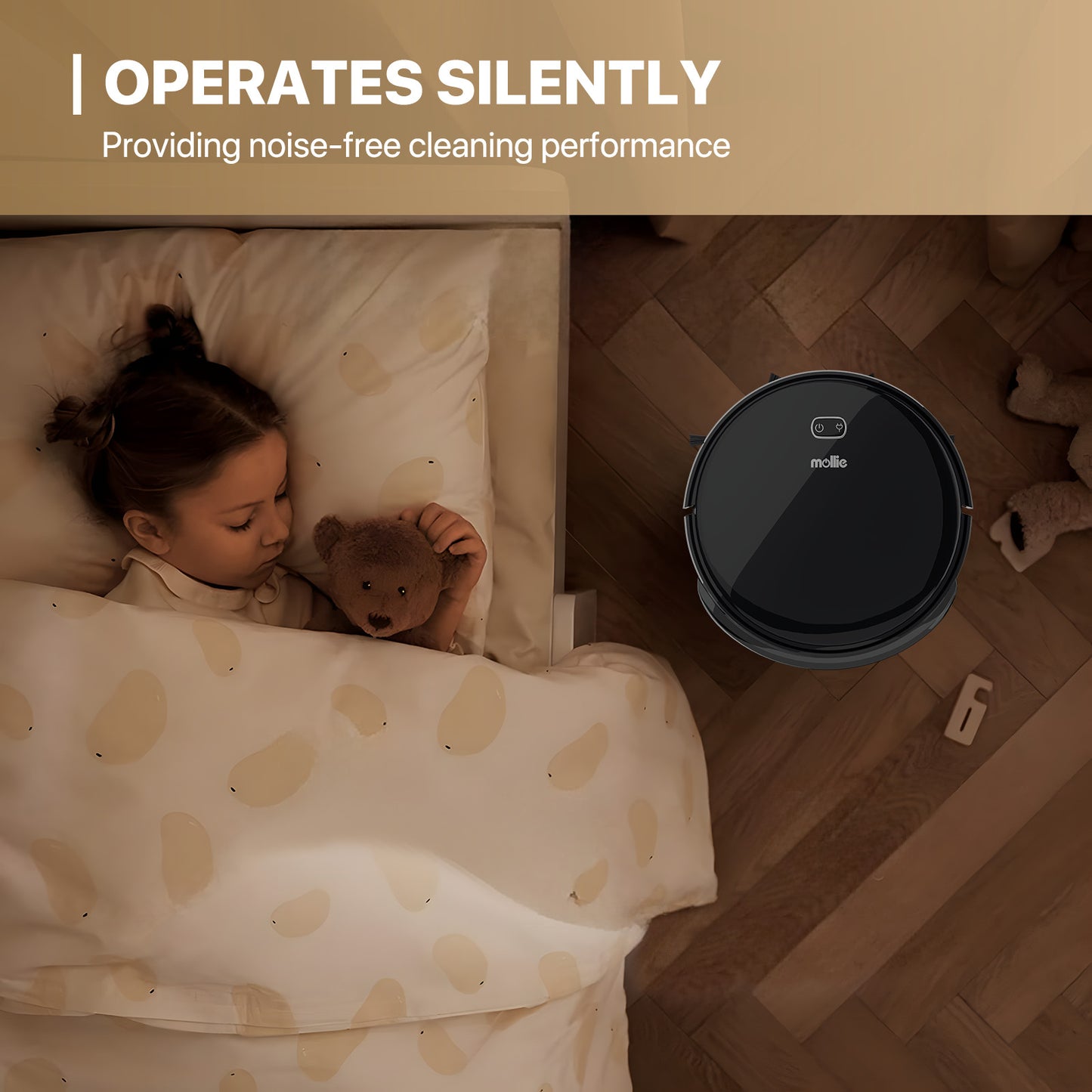 Robot Vacuum - 500ml Dustbin - 150ml Water Tank - w/Dry Mop+Remote Control - Black