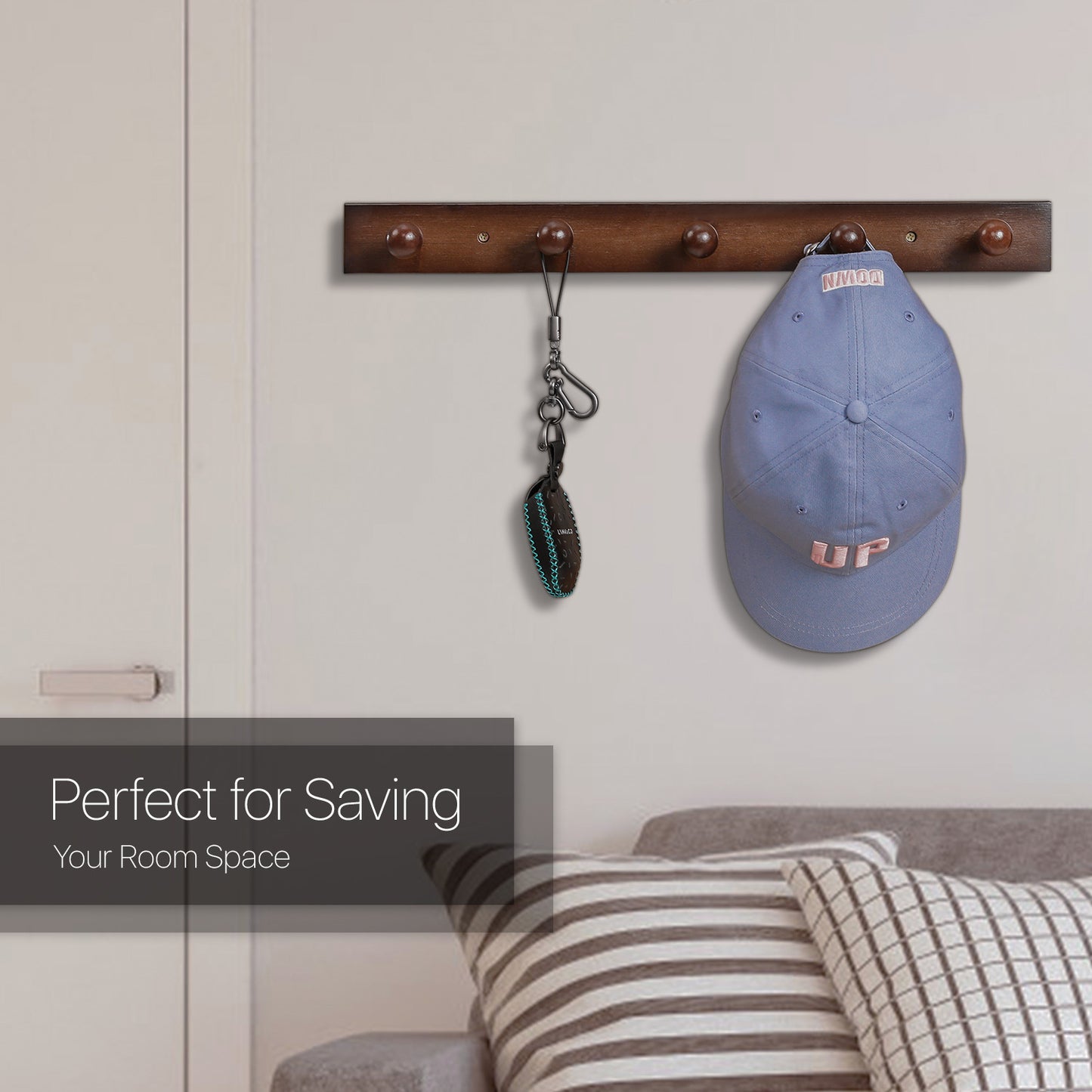 Wall Mounted Coat Hook - Brown