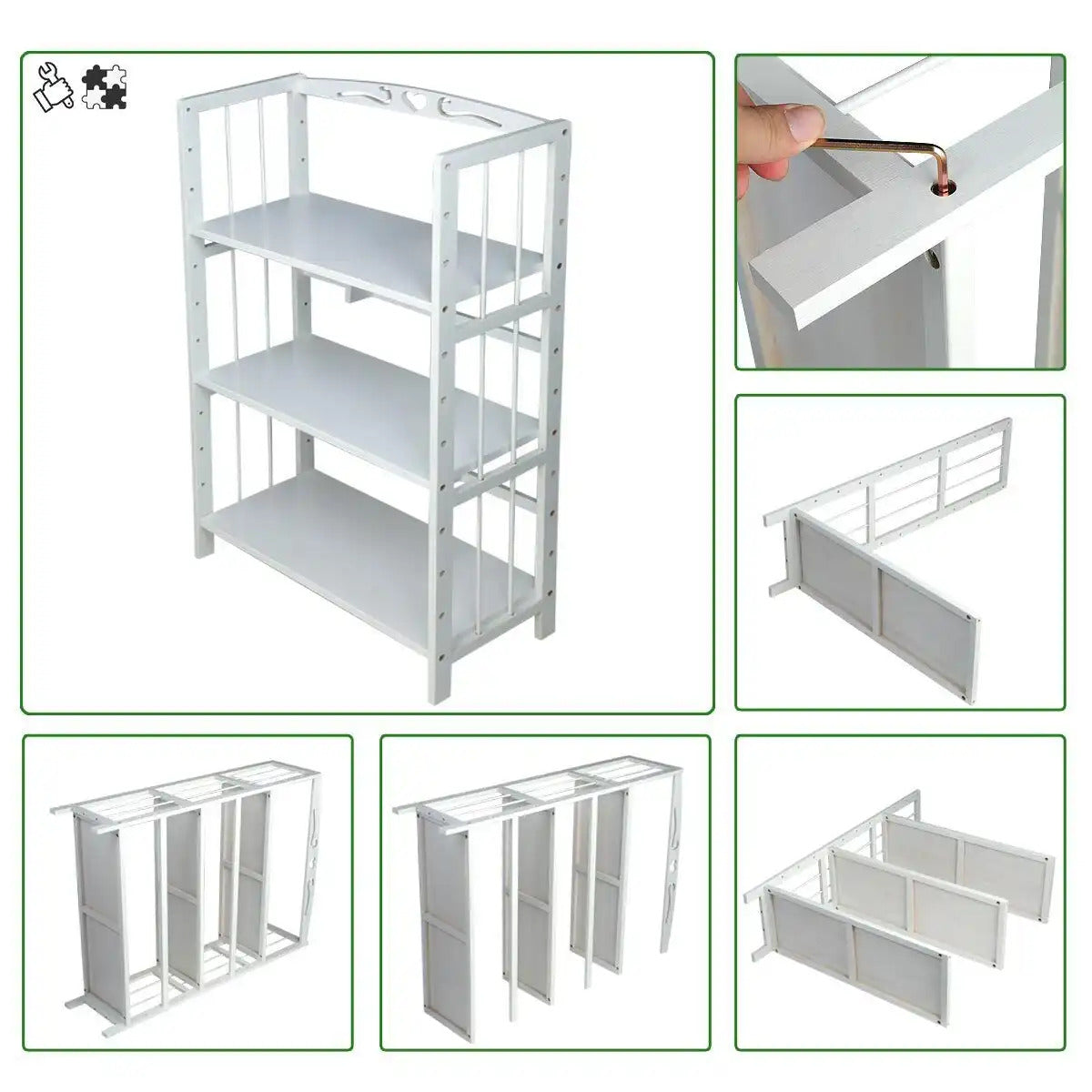 3 Tiers Bookshelf - White