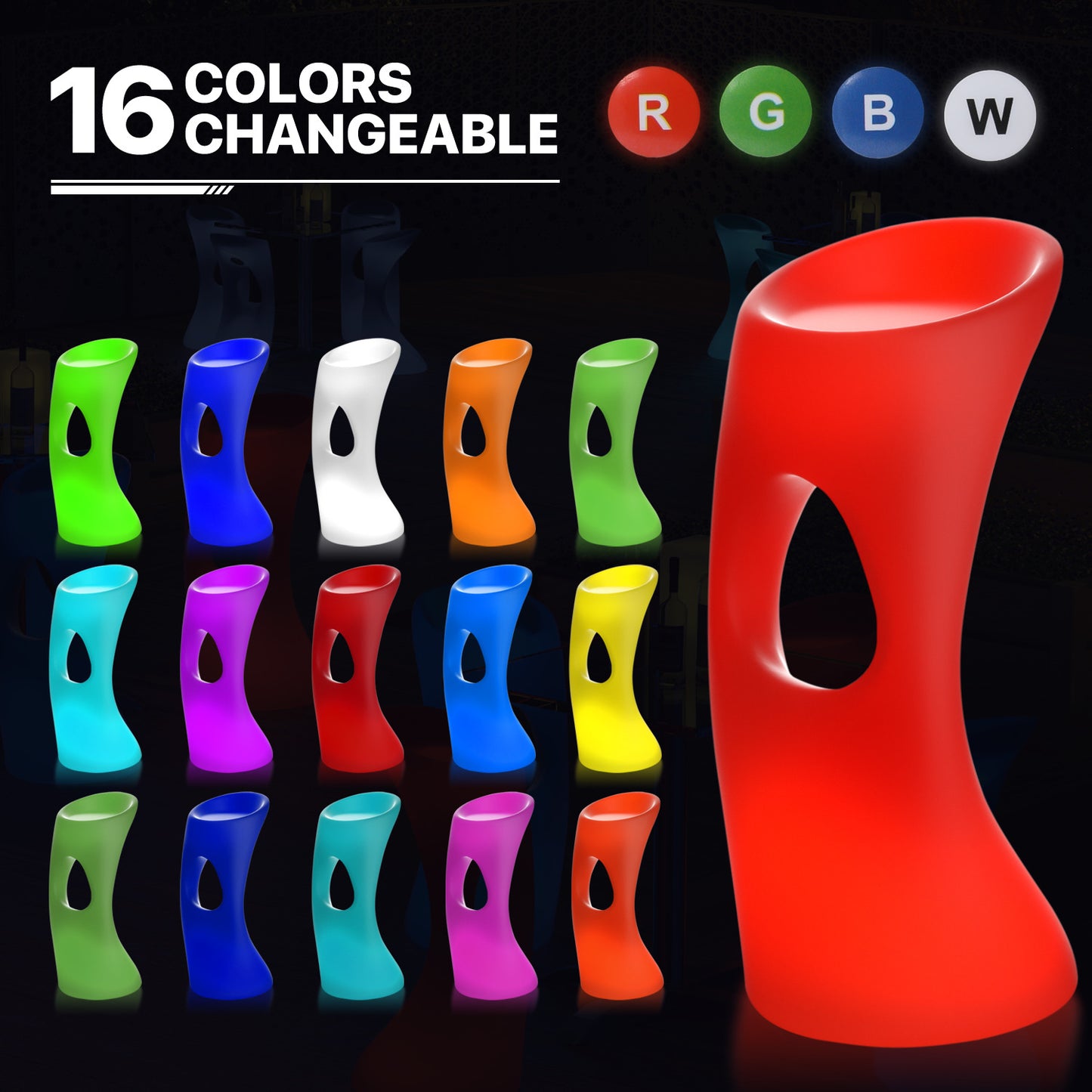 LED - Stool - Hole - 16 Colors Remote Control