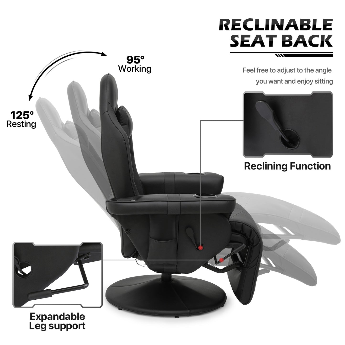 Massage Reclinable Computer Chair #002