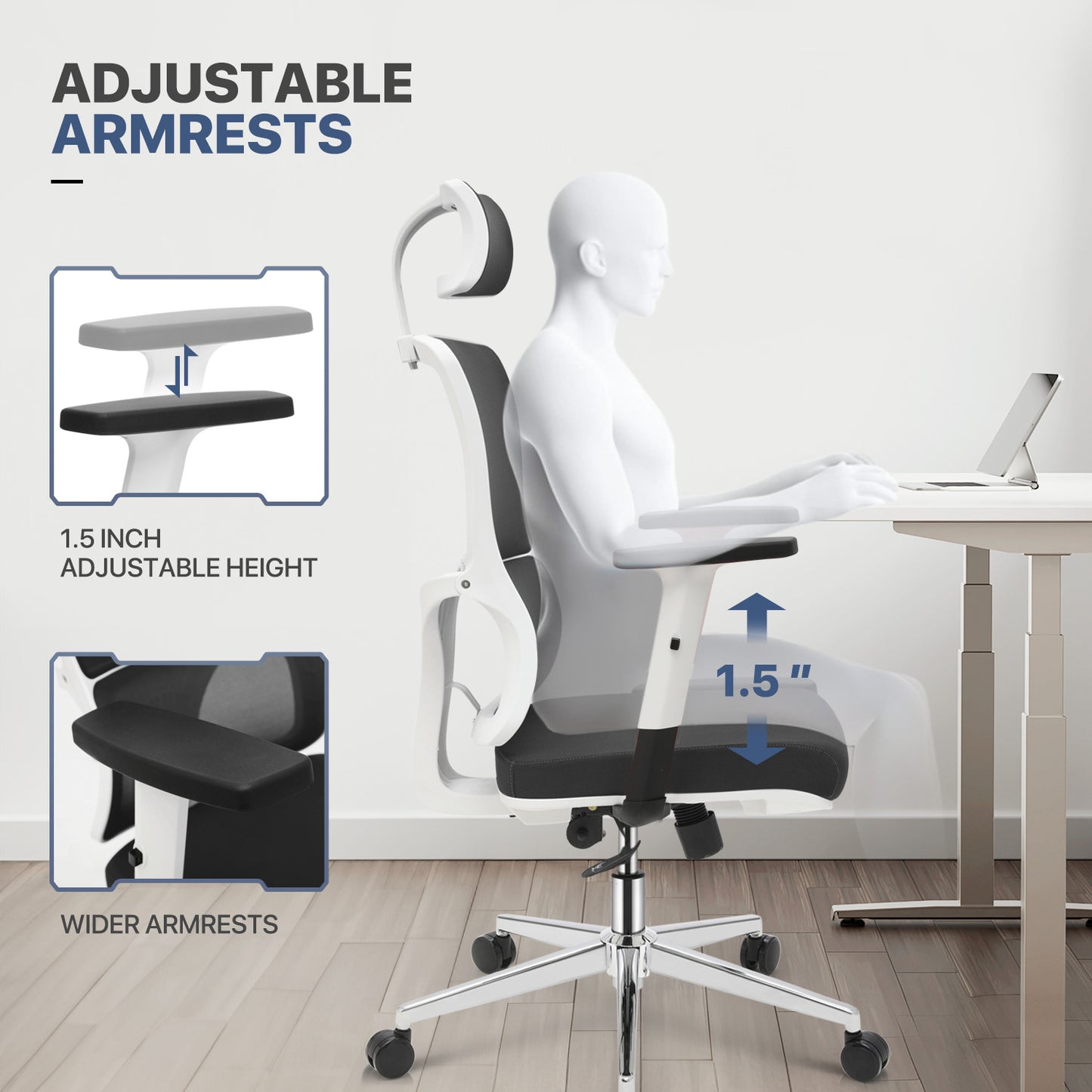 Office Chair w/Separated Seat Back