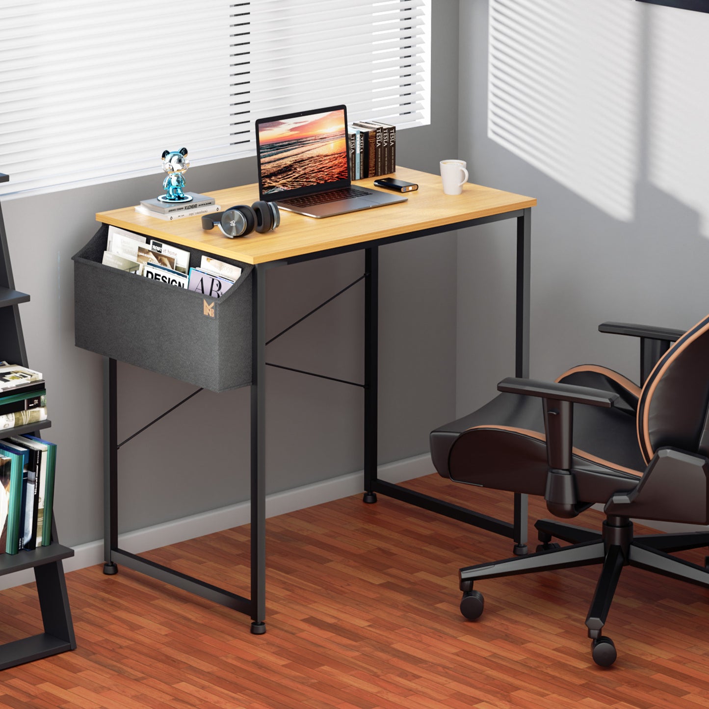 Light Walnut Wood Computer Desk (Various sizes) - with Storage Bag