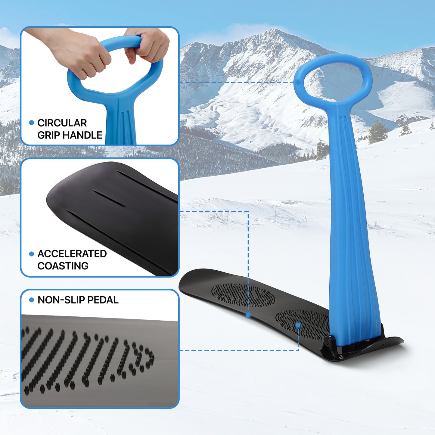 Set of 2 Foldable Snow Scooter