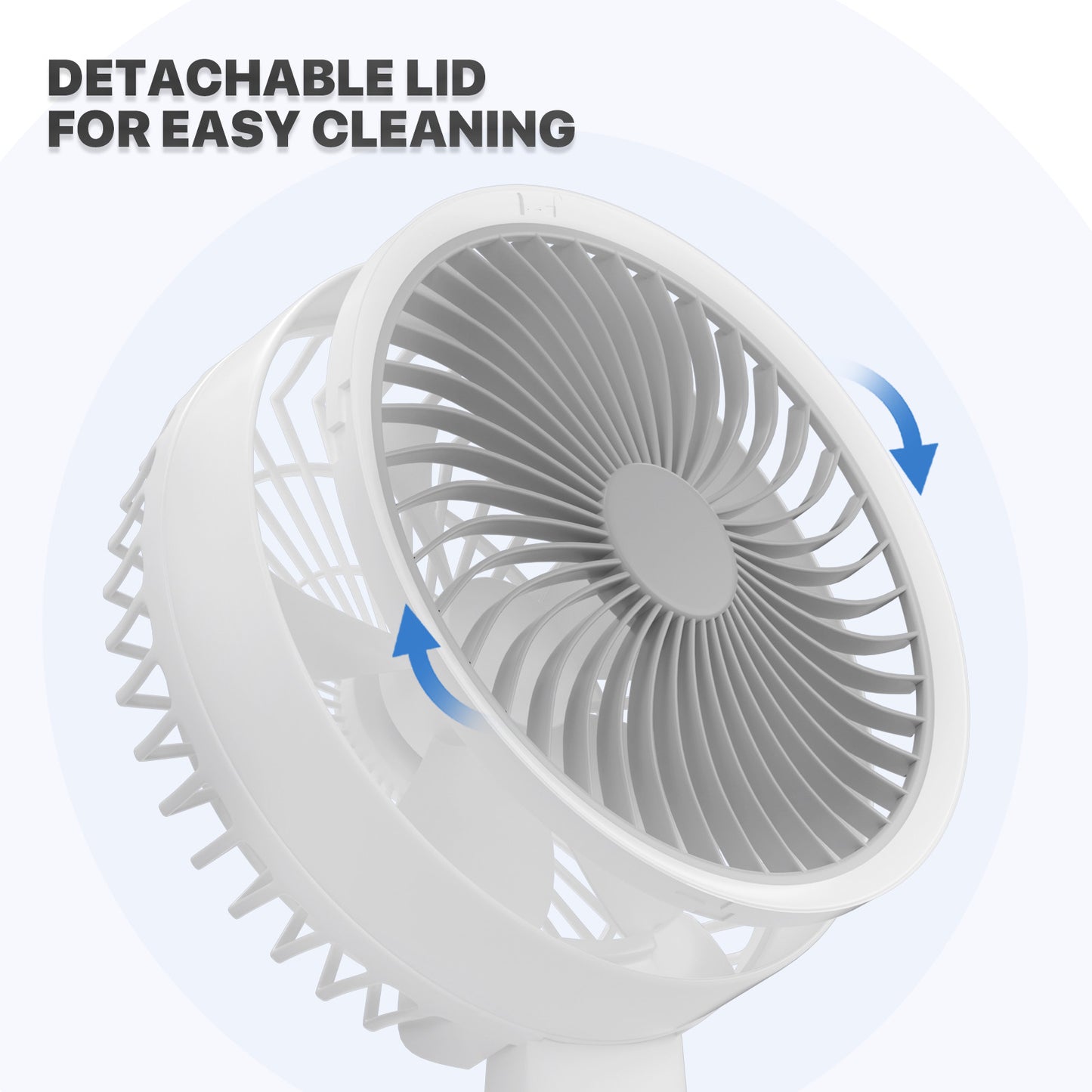 8" USB Foldable Oscillation Fan - 4 Speed & LED Light