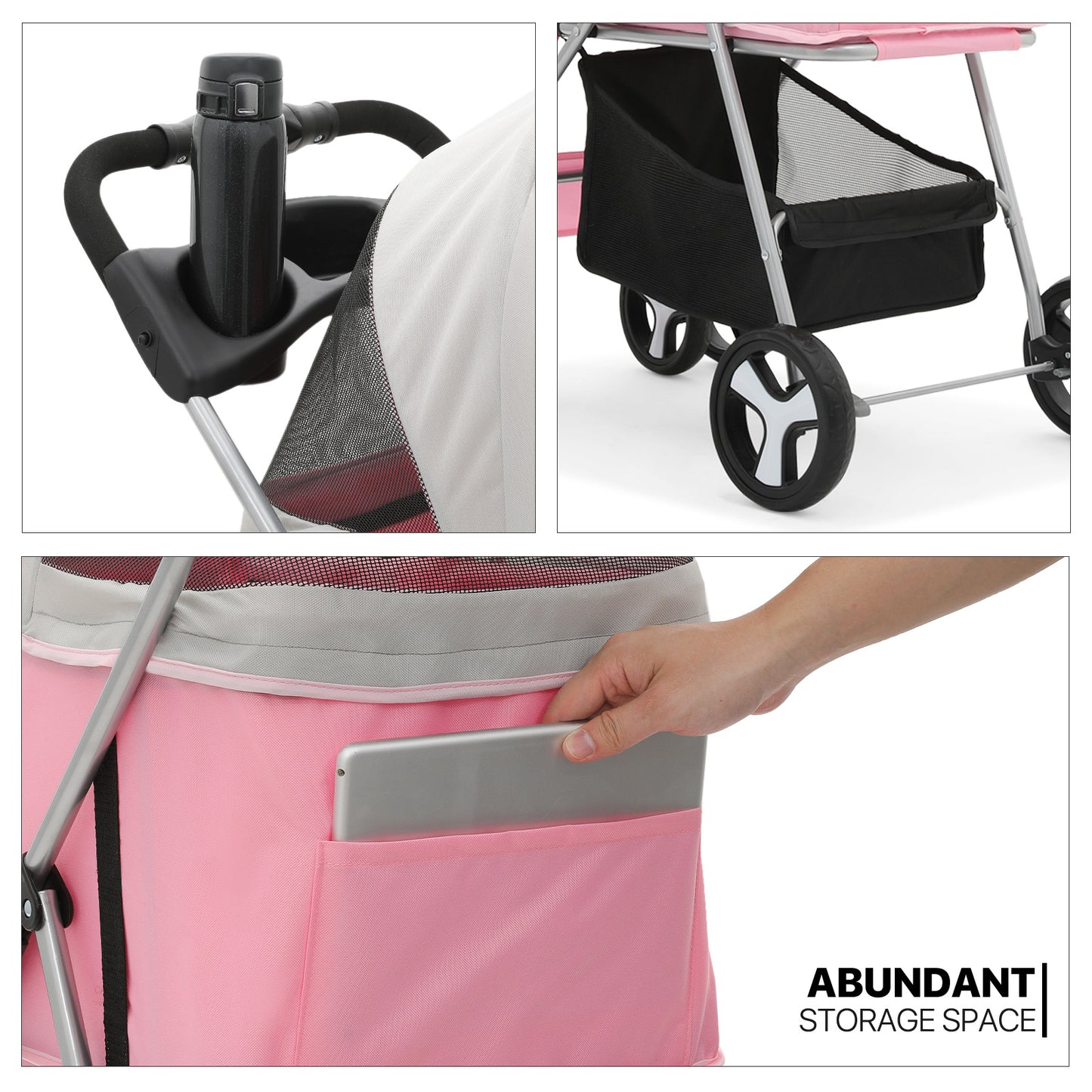 4 Wheels Pet Stroller - 28*19*38 inch - Detachable Basket