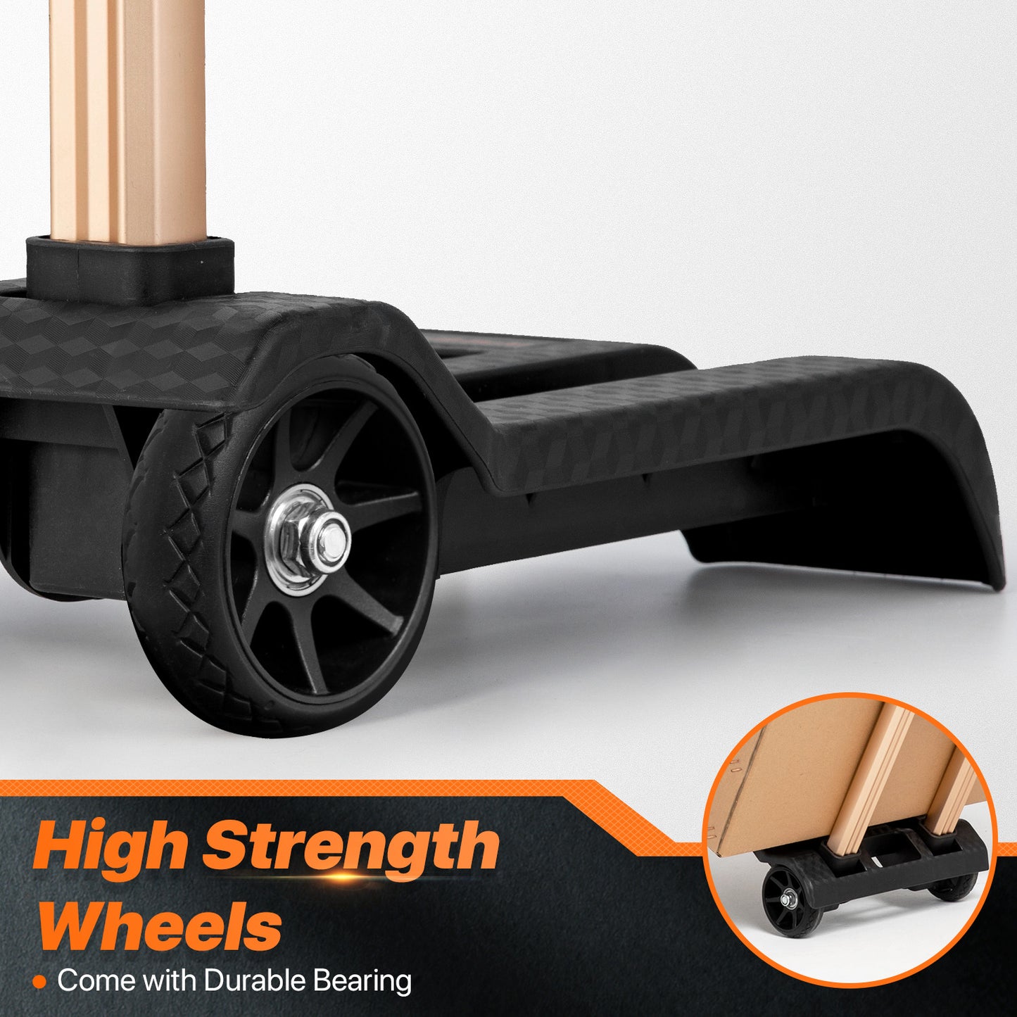 Folding Trolley w/Detachable Bag & Belt - None Front Wheel