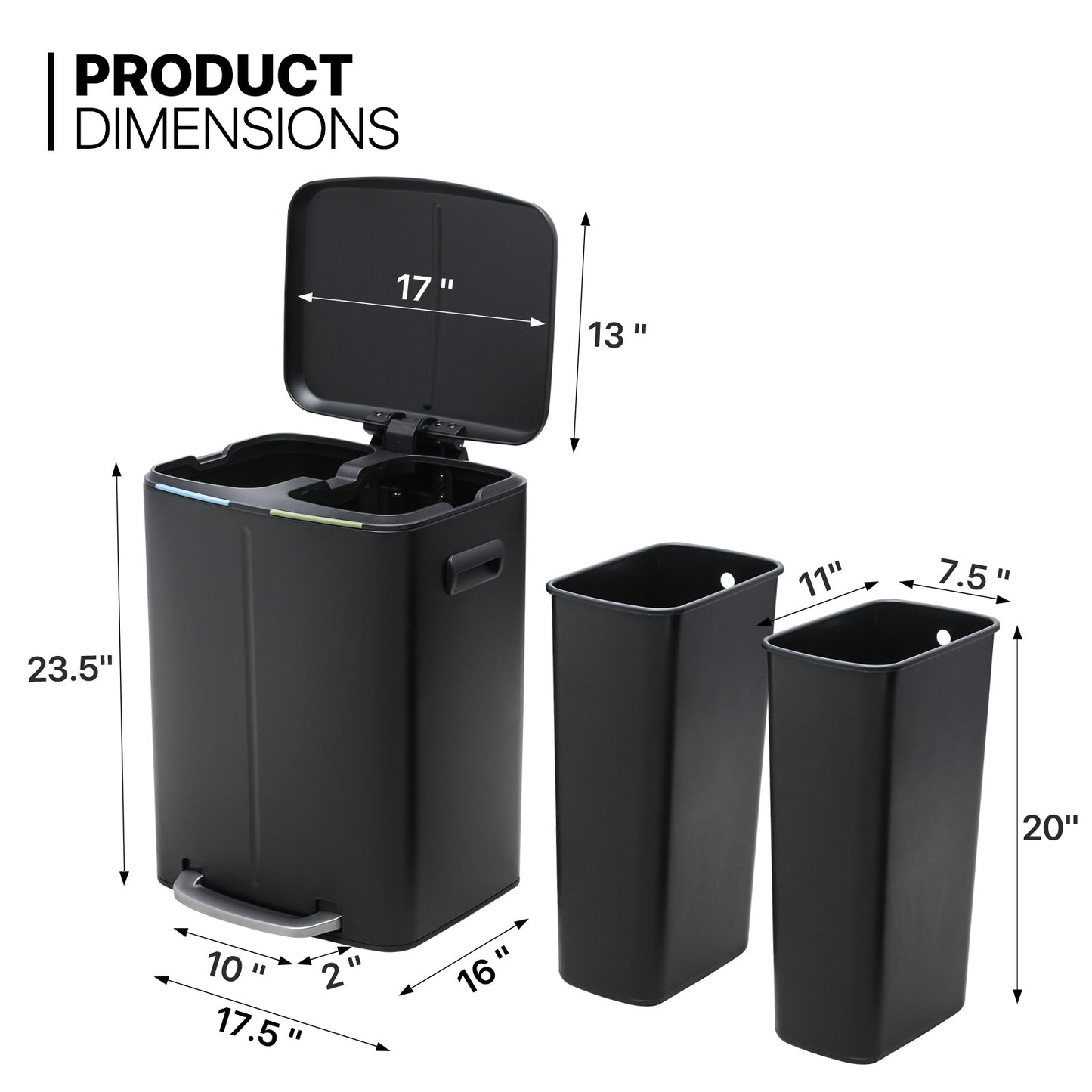 Step-On Trash Bin - 20L + 20L