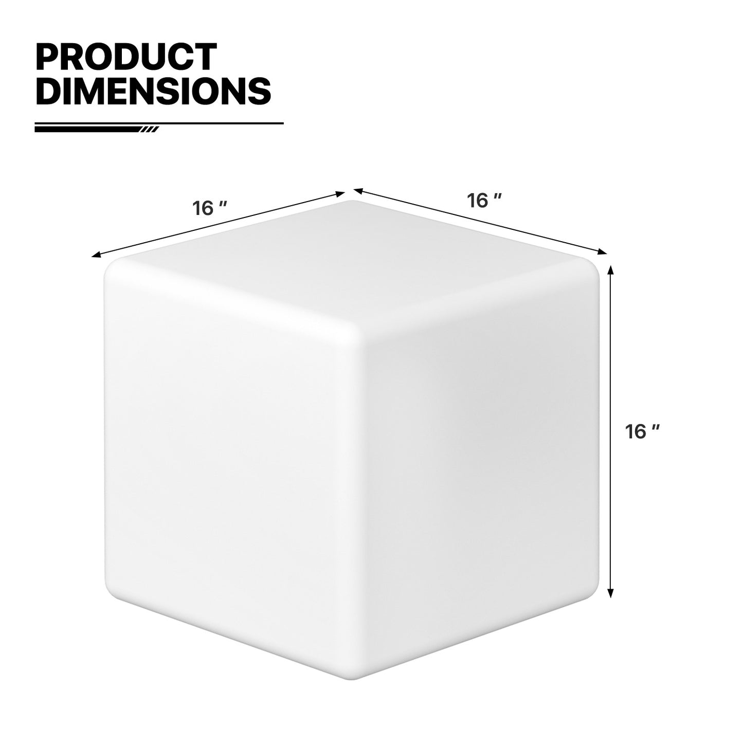LED - Stool - 16''Cube - 16 Colors Remote Control