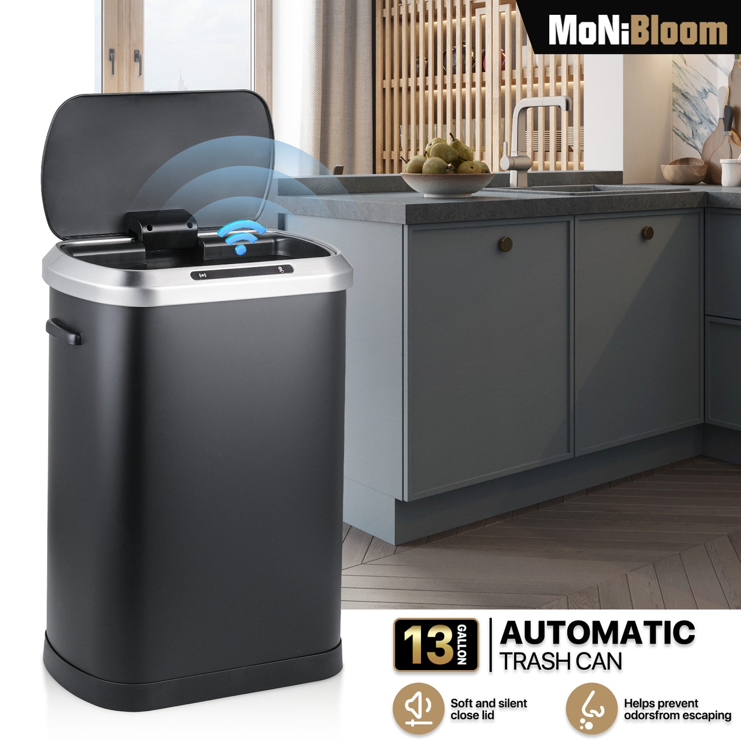 Motion Sensor Trash Can - 50L
