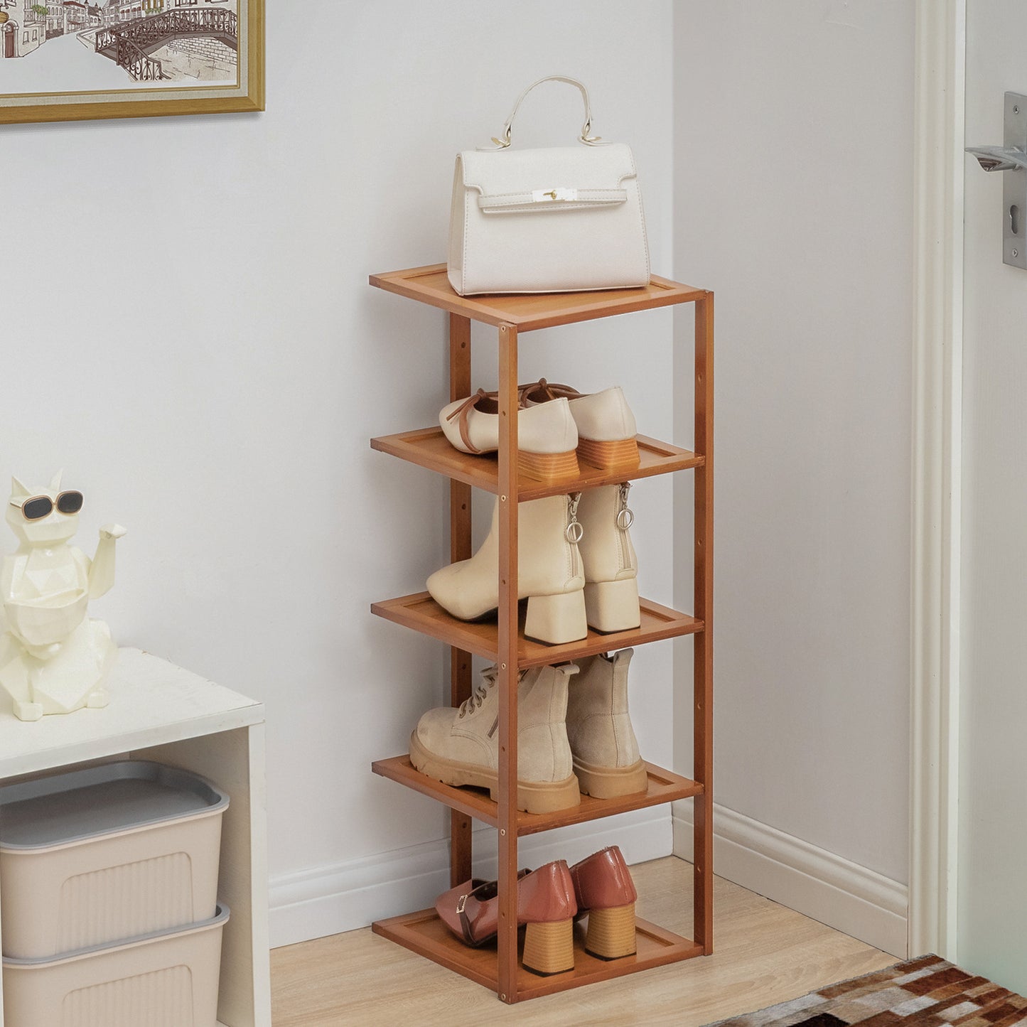 11" Single Stand Shoe Rack - Brown