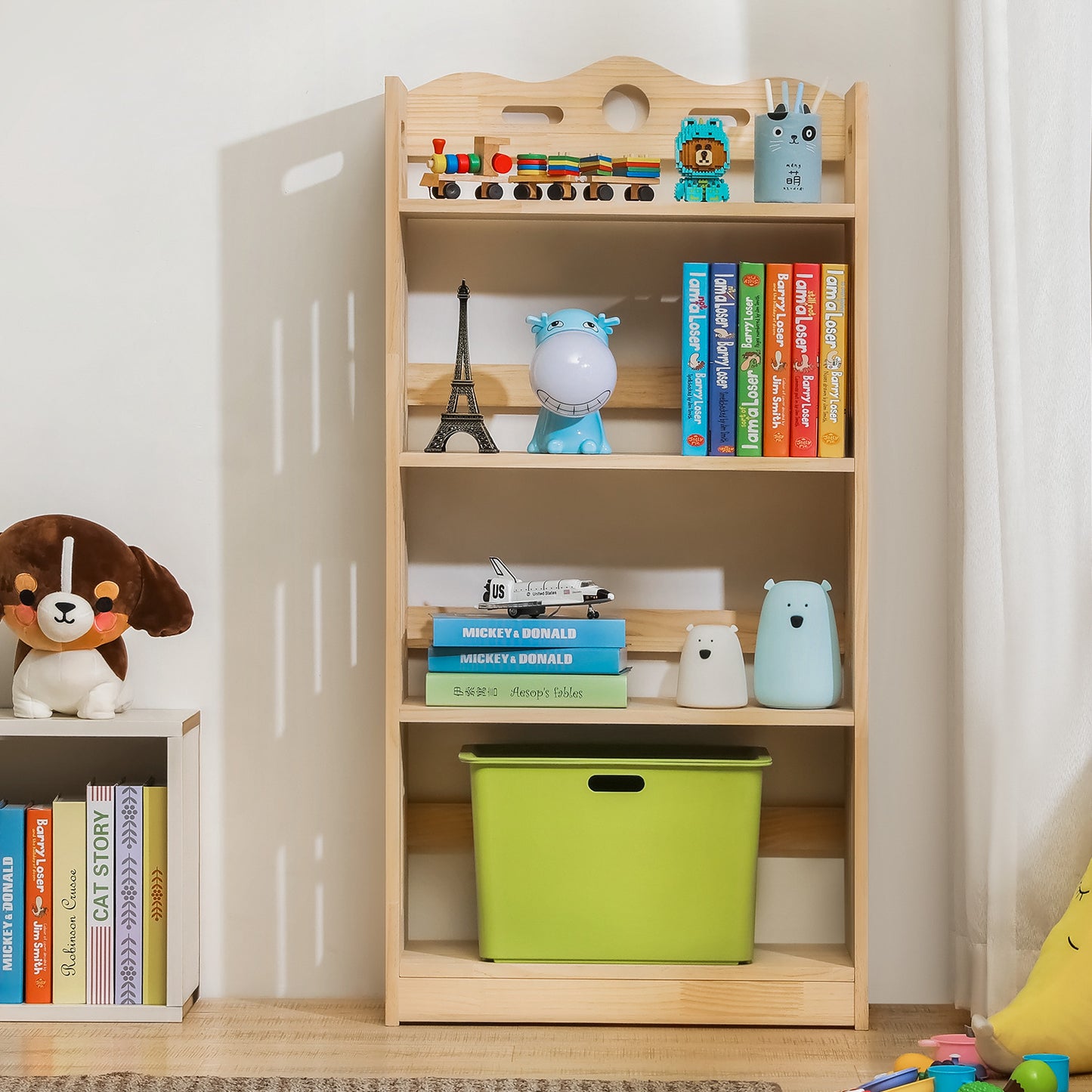 Wooden Display Storage Organizer - 4 Tier - Natural