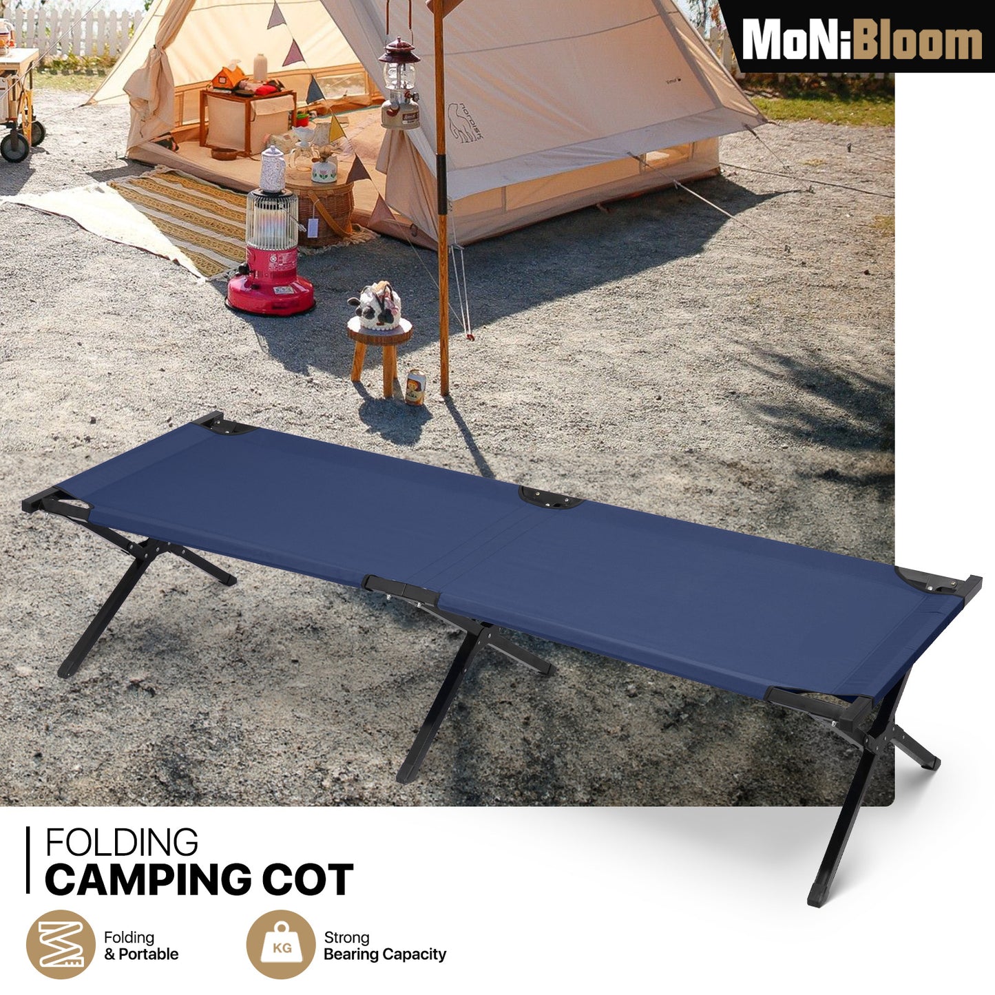 Folding Cot - 75'' Length - w/Carry Bag
