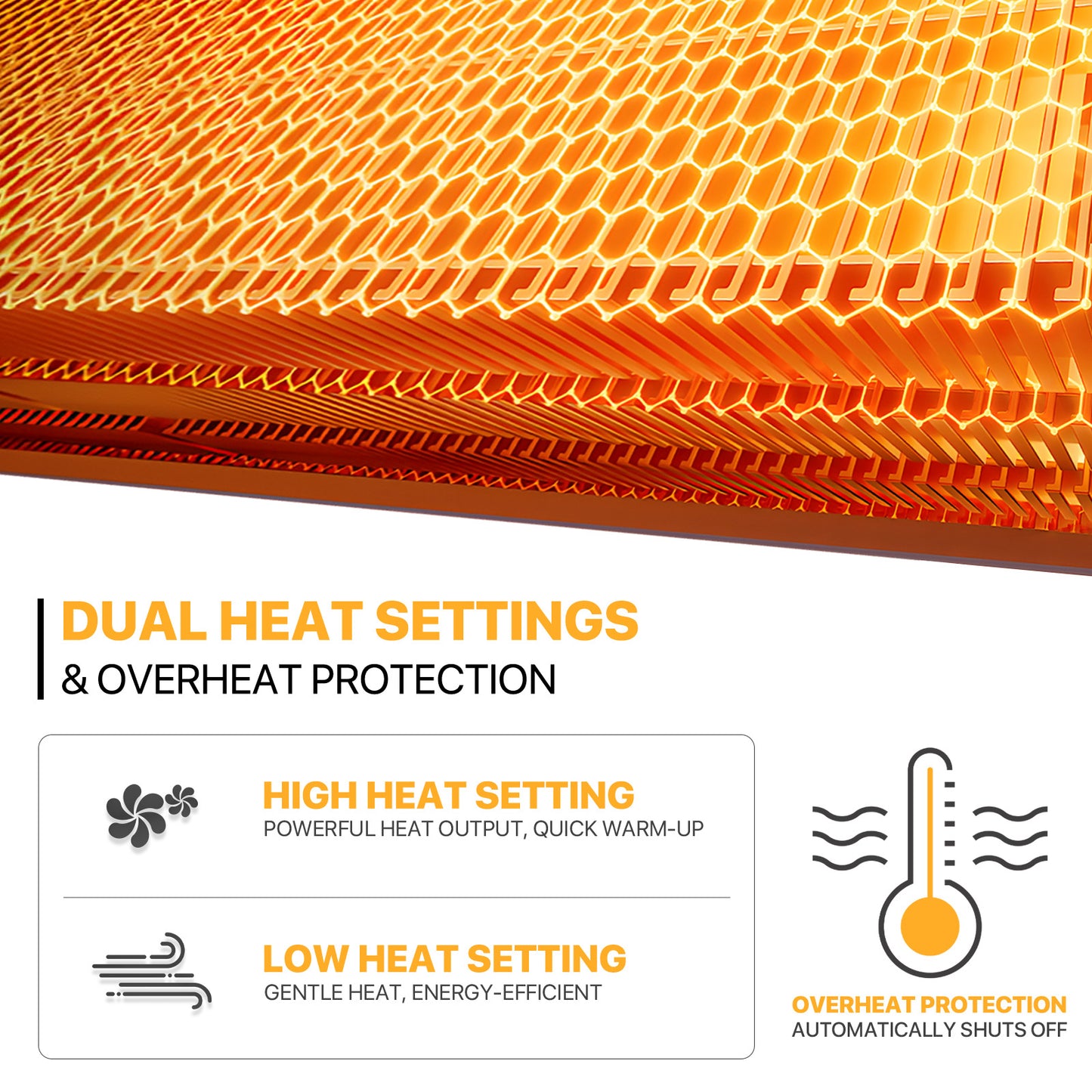 60" Wall Mounted Electric Fireplace - 1400W Space Heater - 8 Flame Colors 4 Brightness Level - with Remote