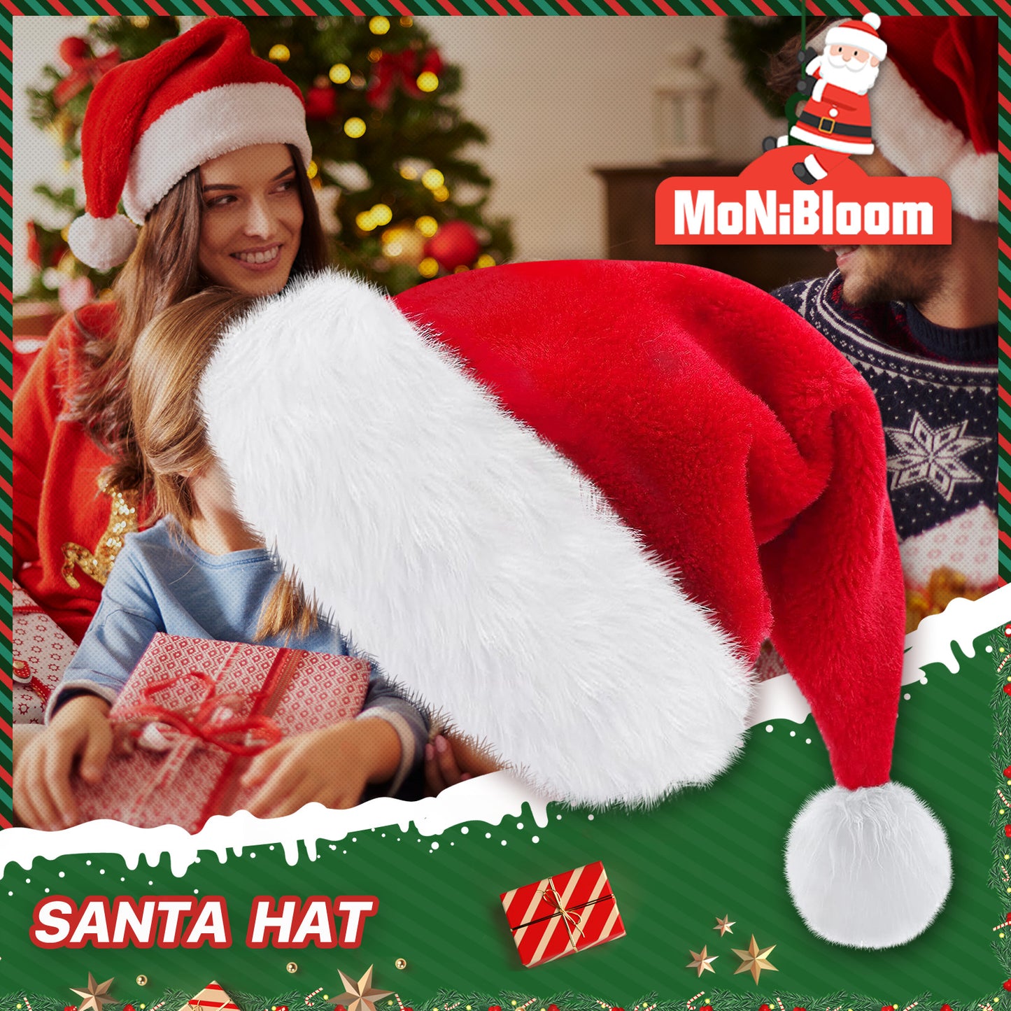 Short Plush Christmas Hat