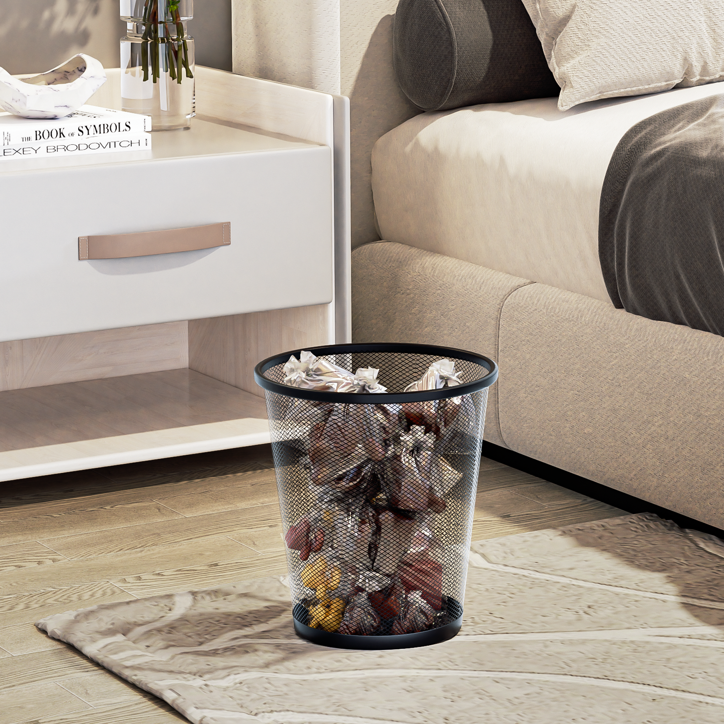 5 Gallon Trash Can - 2 Pieces - Round Mesh Metal - Open-Top