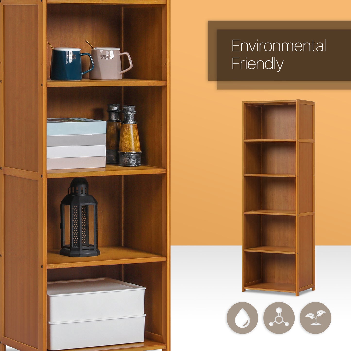 Multi-Functional Storage Organizer Shelf - 5 Tier - Brown