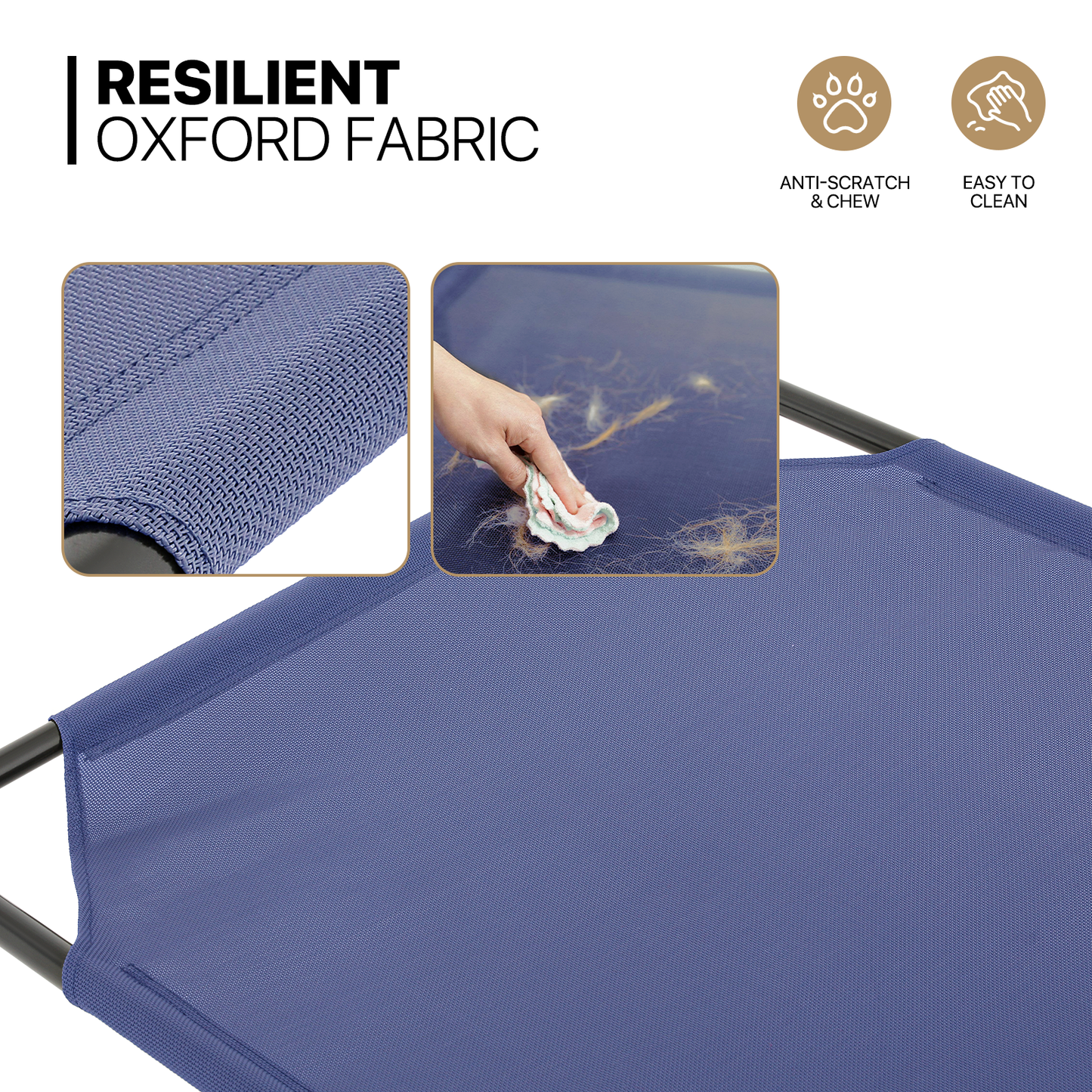 Elevated Dog Bed - Non-Slip Cooling Pet Bed - 49.5'' Length