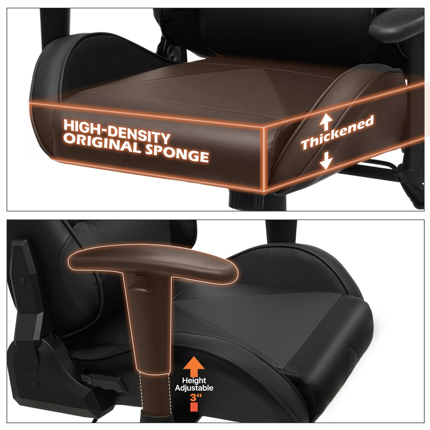 Gaming Chair w/Lumbar Support & Headrest #004