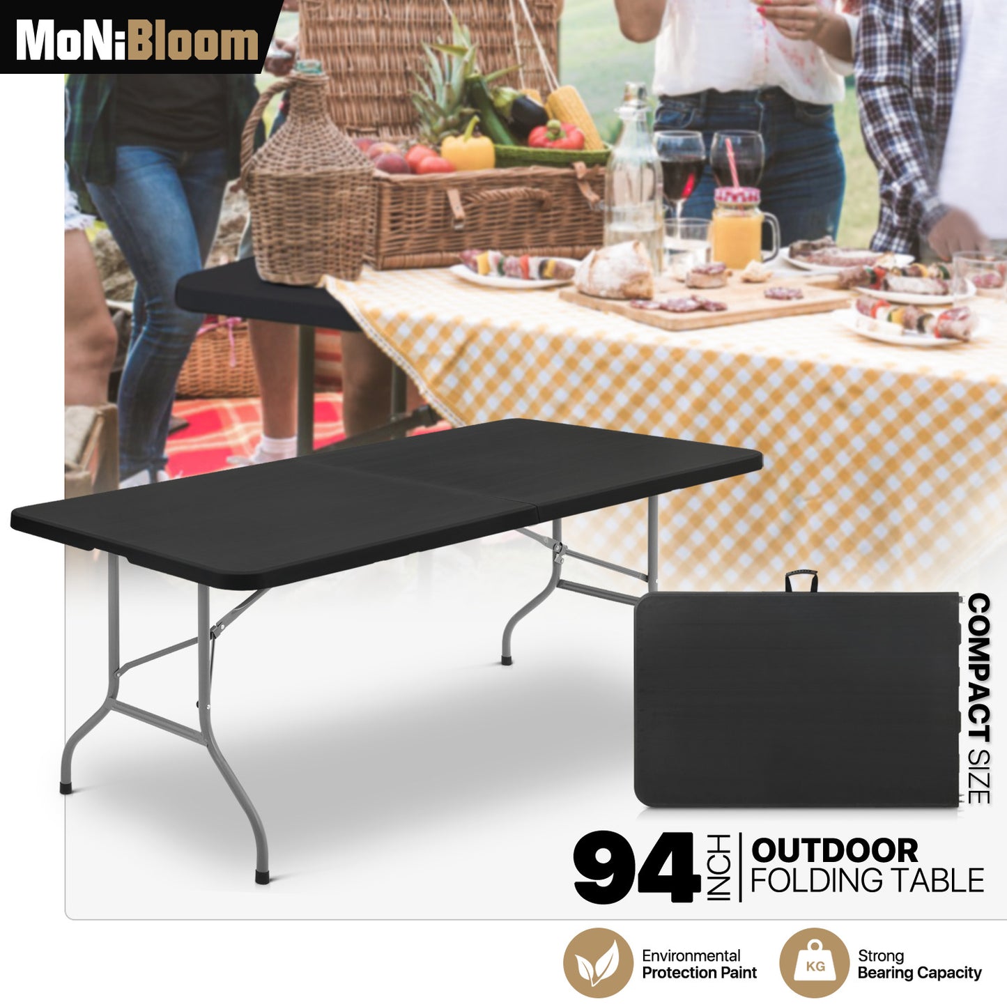 Rectangular 94" Foldable Table
