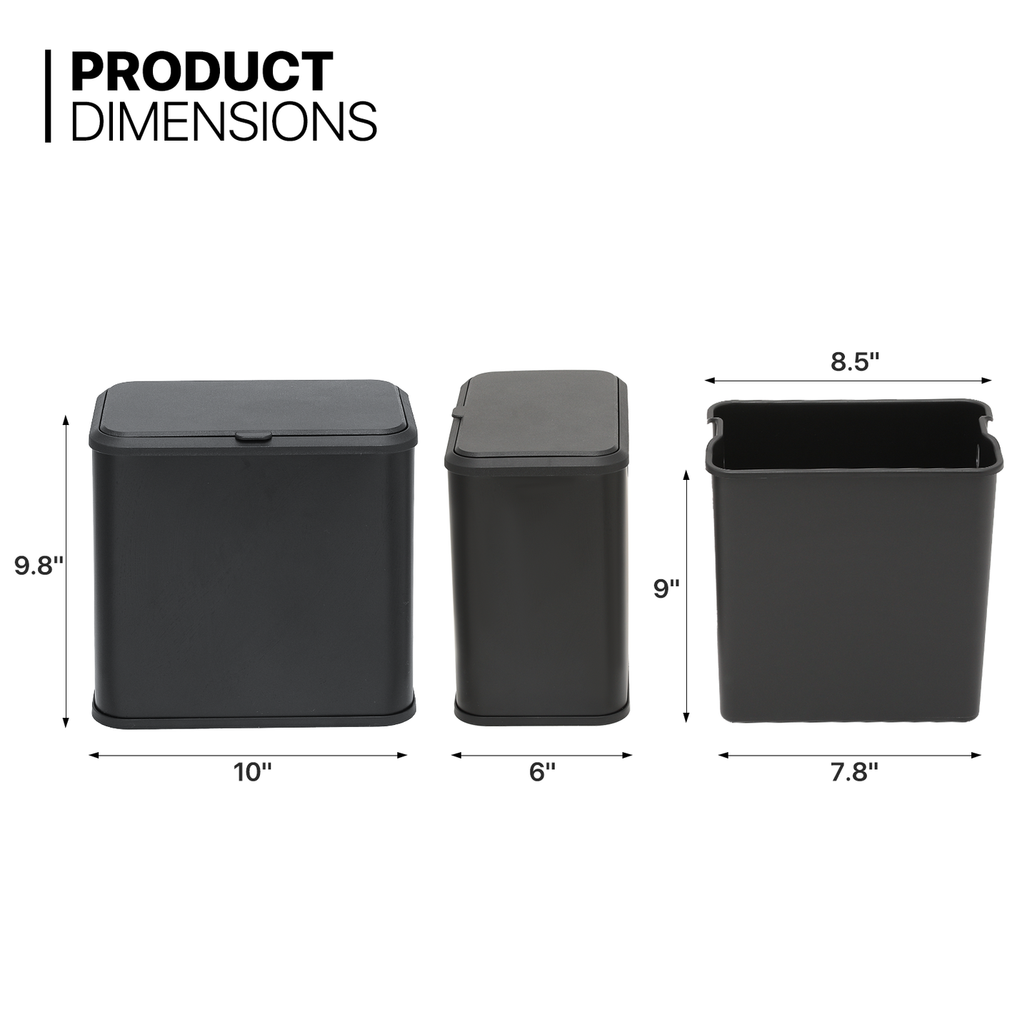 1.3 Gallon Hanging Trash Can - with Removable Inner Basket