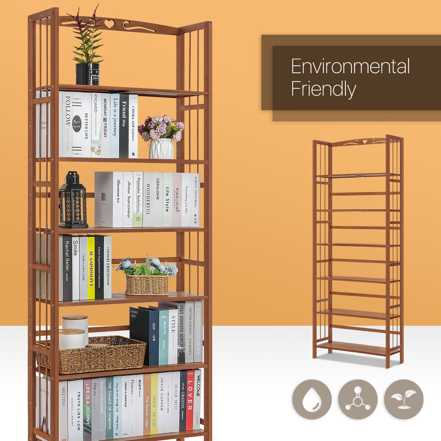 Adjustable Multi-Functional Shelving Organizer - 6 Tier - Brown