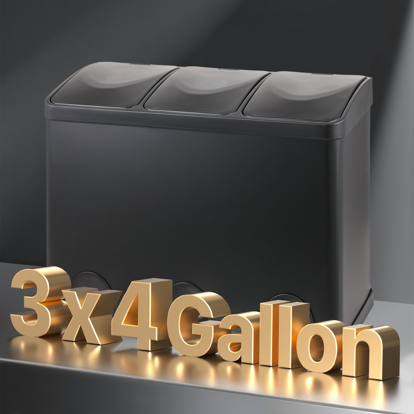 3 Compartment Step On Trash Bin - 3 * 15L