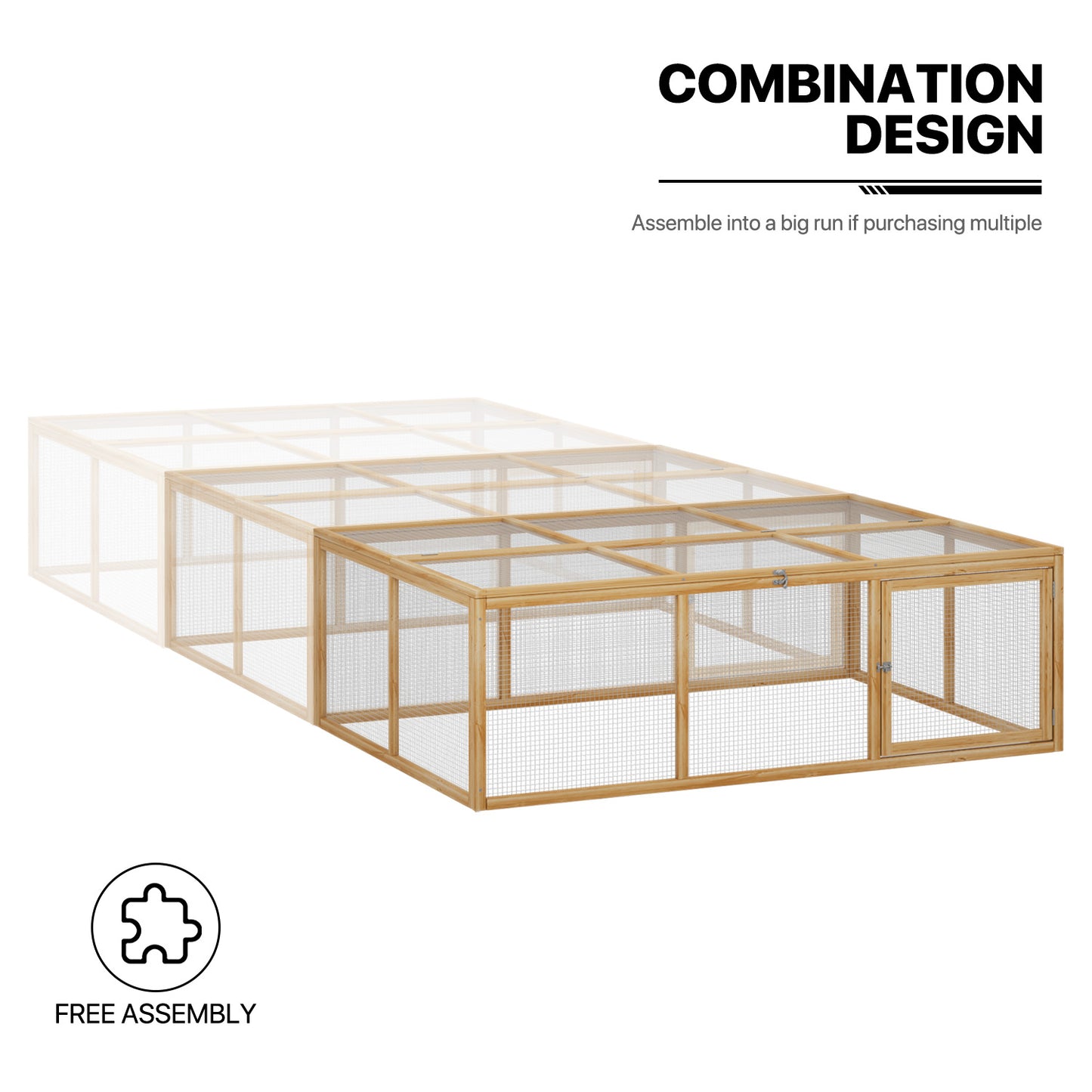 68"x48" Wooden Chicken Coop Rabbit Hutch