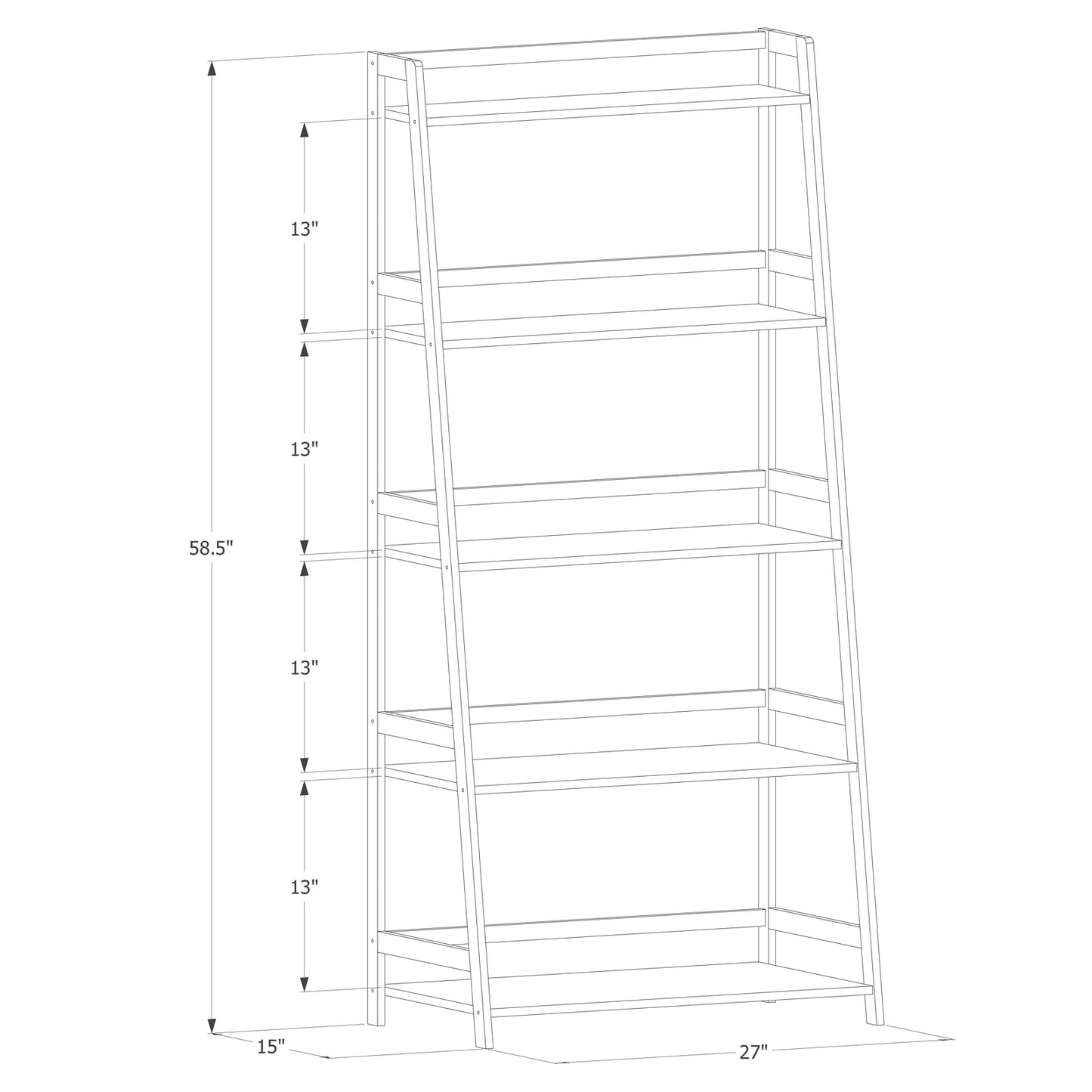 Adjustable Trapezoid Stand Alone Multi-Functional Shelf - 5 Tier - Natural