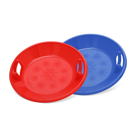 Set of 2 Saucer Snow Sled - 25'' Diameter - Red & Blue
