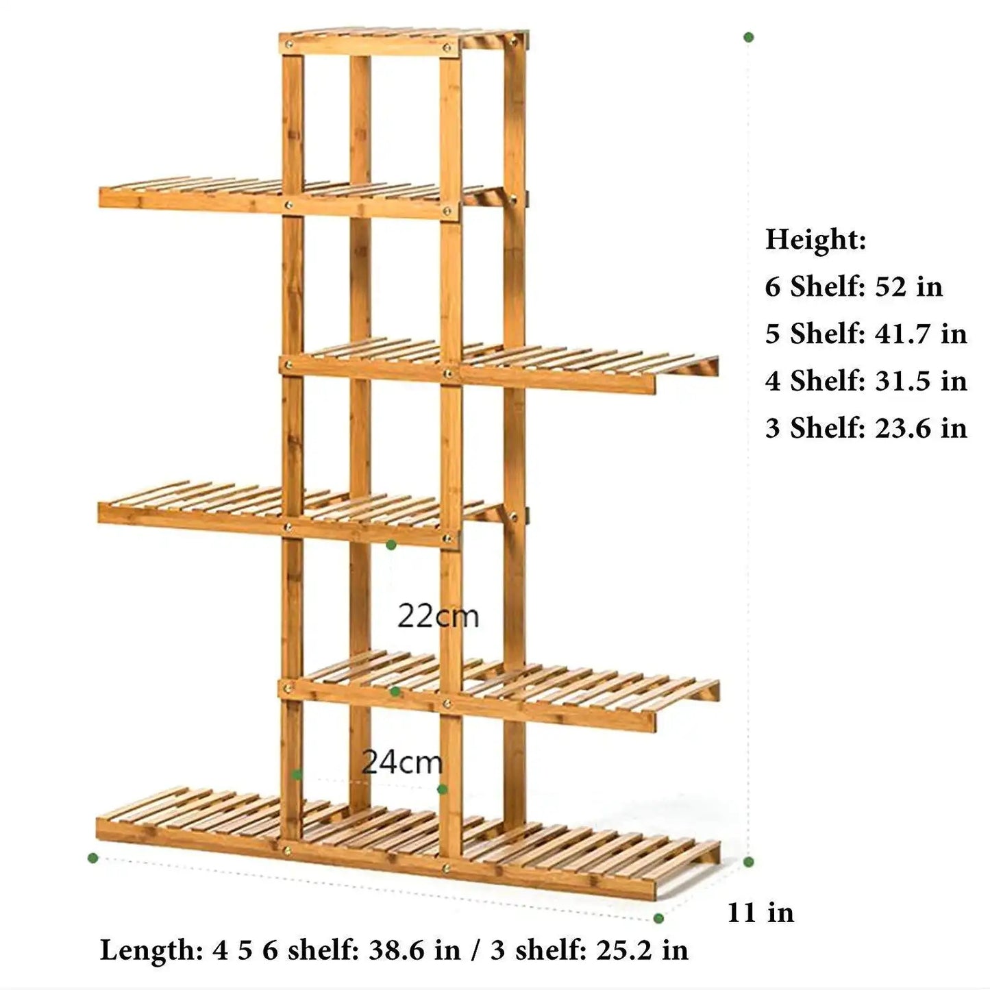 38" Carbonized Wooden Plant Rack