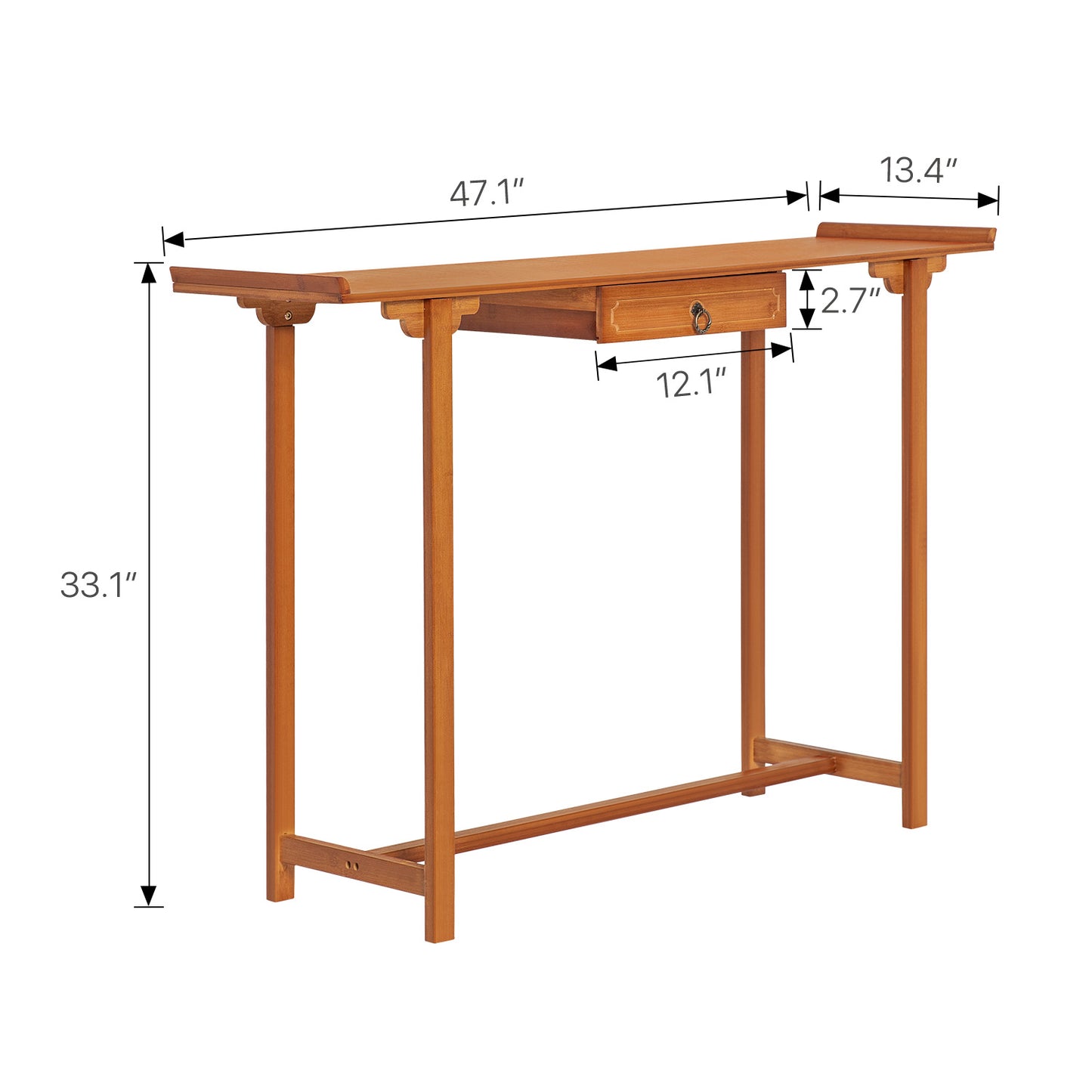 Chinese Altar Table w/Drawer - Brown