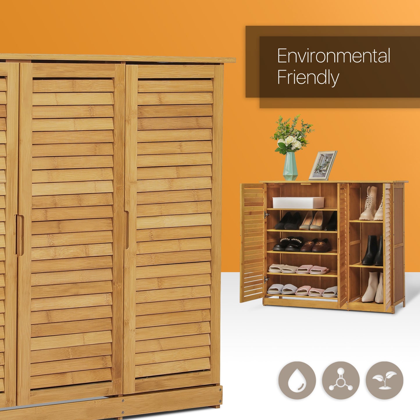 Louver Panel 3 Door Cabinet - without Drawer