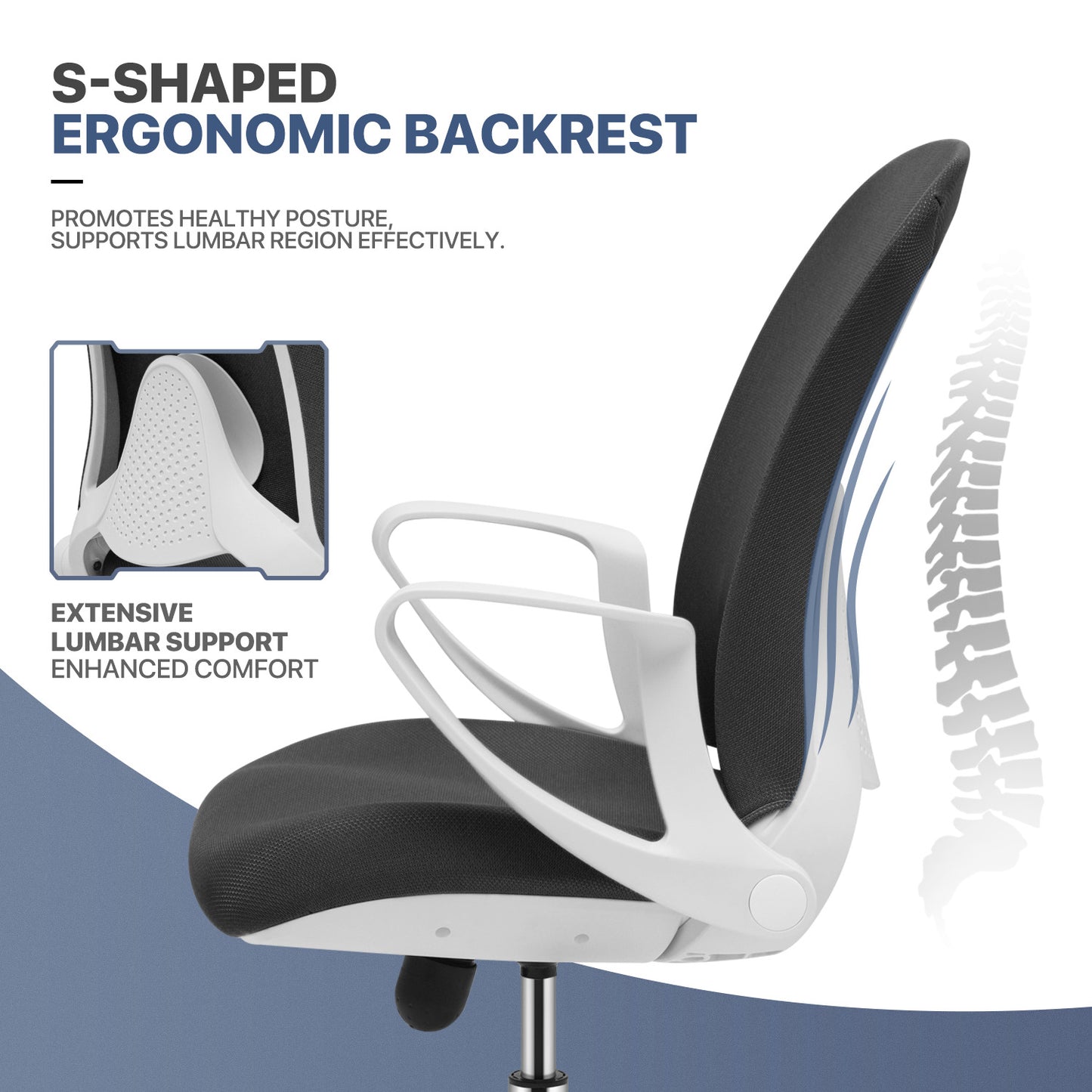 Office Chair w/D-Shaped Armrest