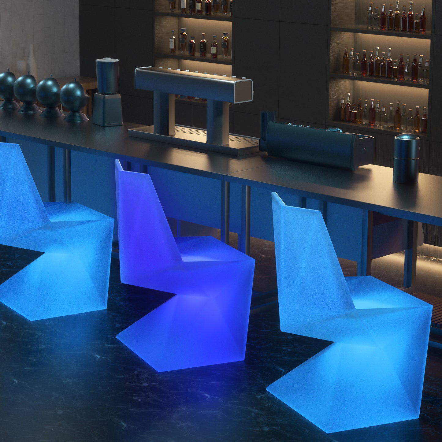 LED - Stool - Diamond Shape - 16 Colors Remote Control