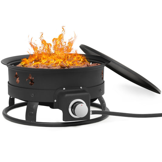 52,000 BTU Propane Fire Pit - with Cover, Lava Rocks