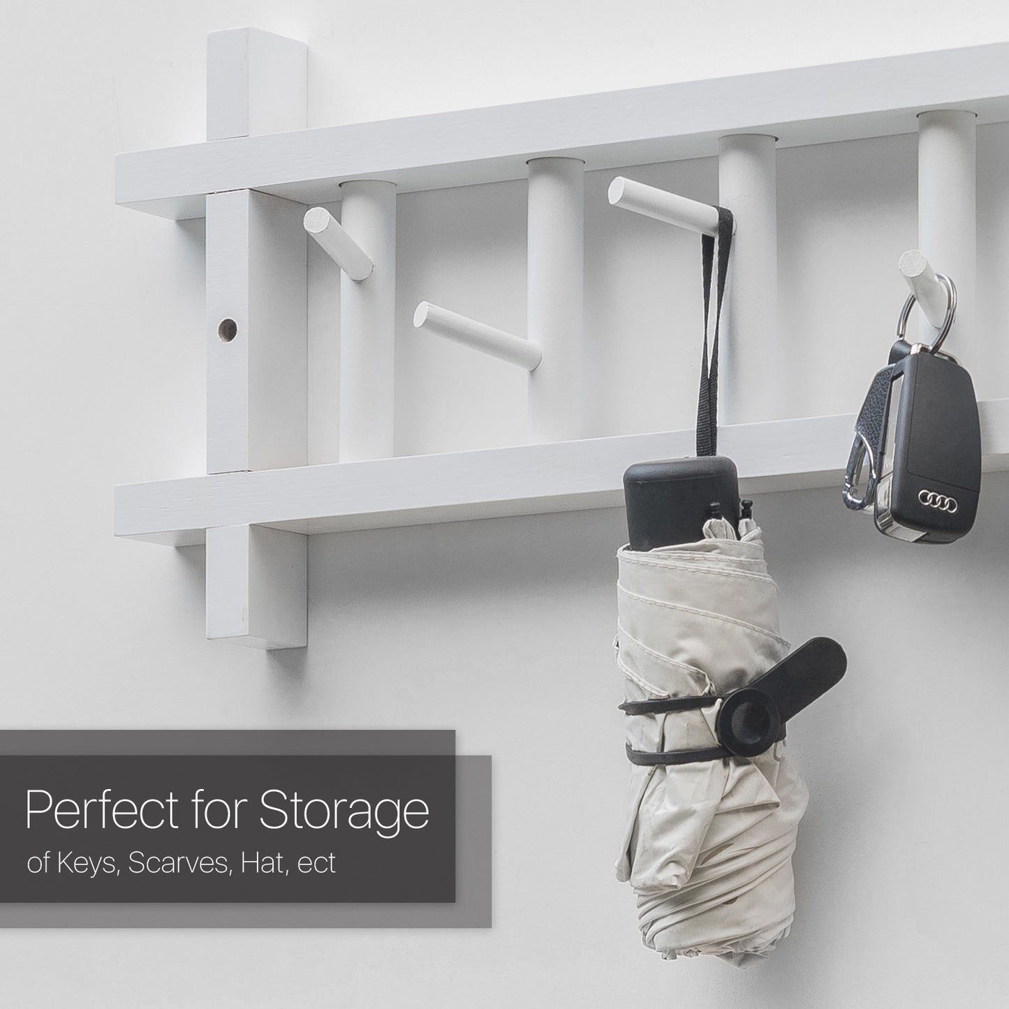 Wall Mounted Coat Hook - # Frame - White