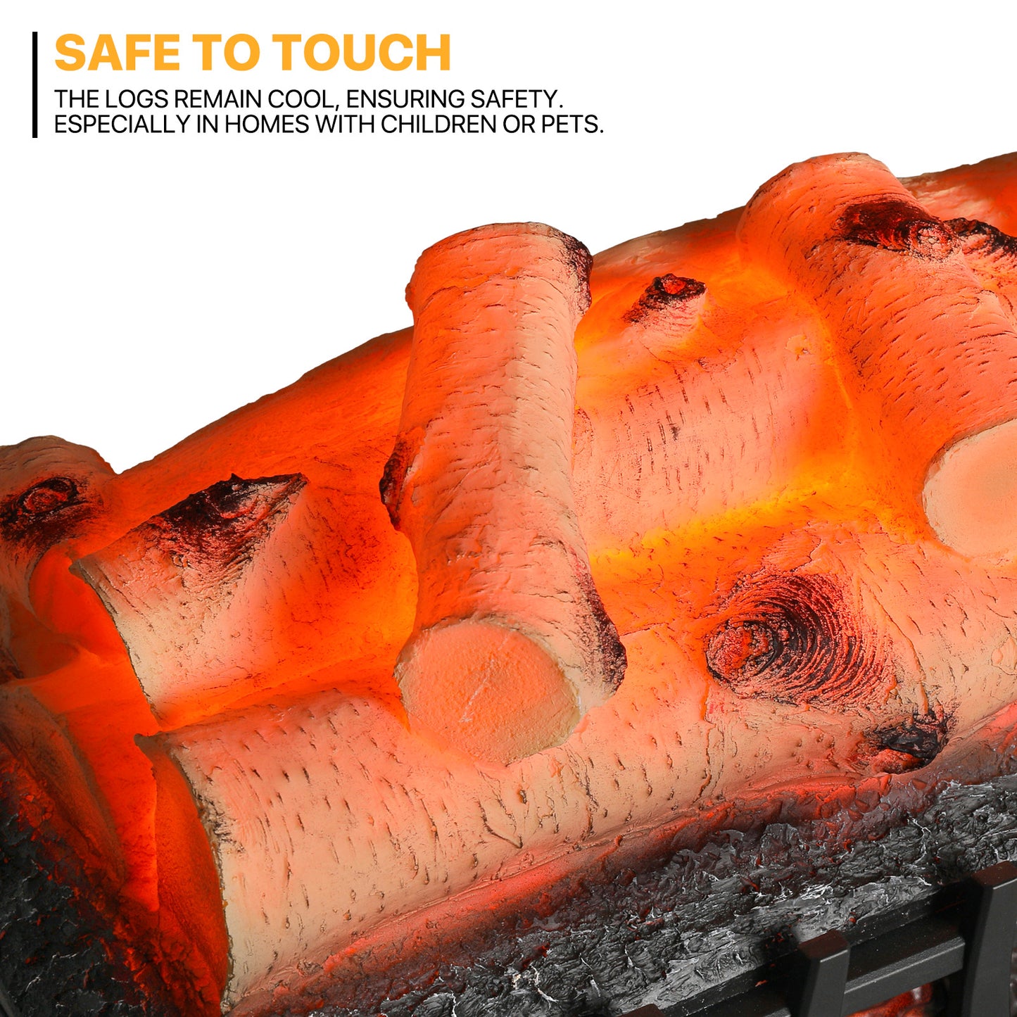 Electric Fireplace - 1500W Space Heater - Logs and Inserts - 5 Level Flame Brightness - with Remote