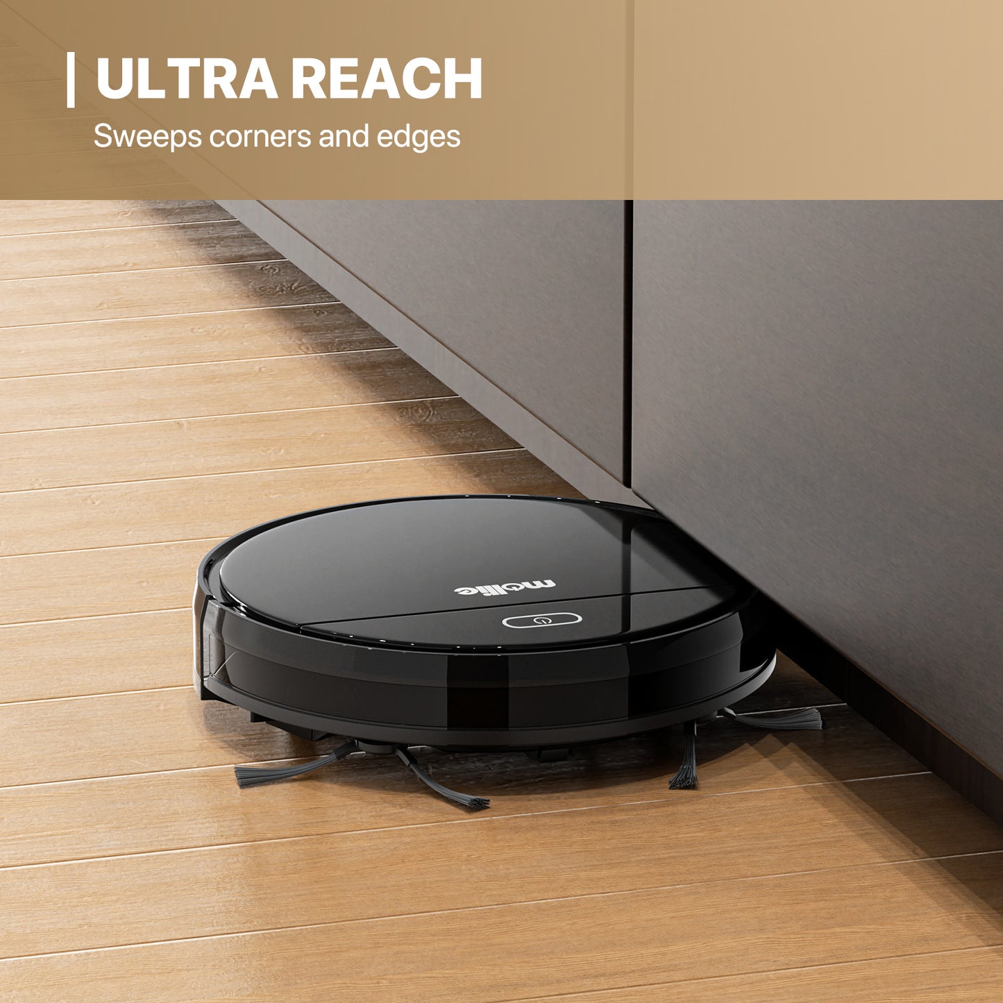 Robot Vacuum - 310ml Dustbin - w/Dry Mop+Remote Control - Black