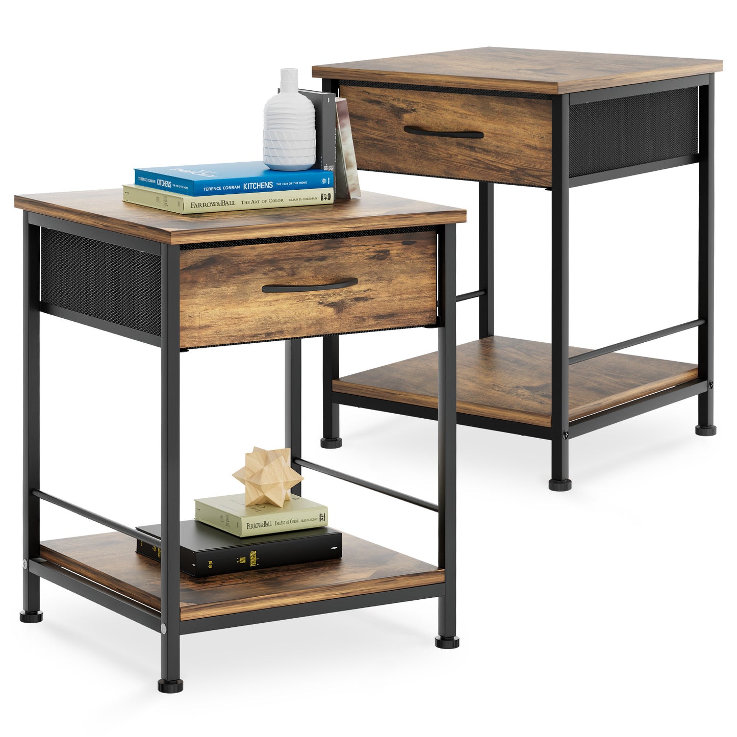 Set of 2 Bedside Nightstand Sofa End Table - 16"x16"x21"