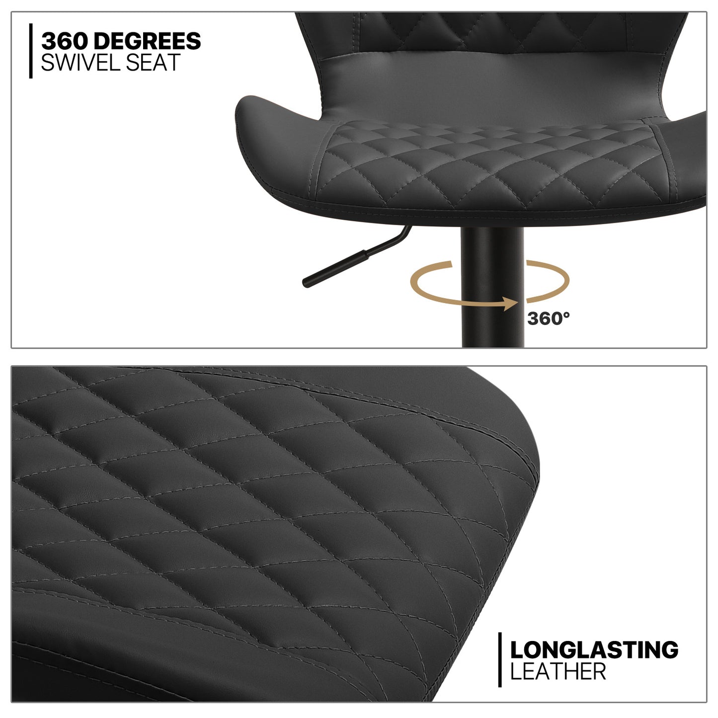 Diamond Pattern Bar Stool 2 Pcs