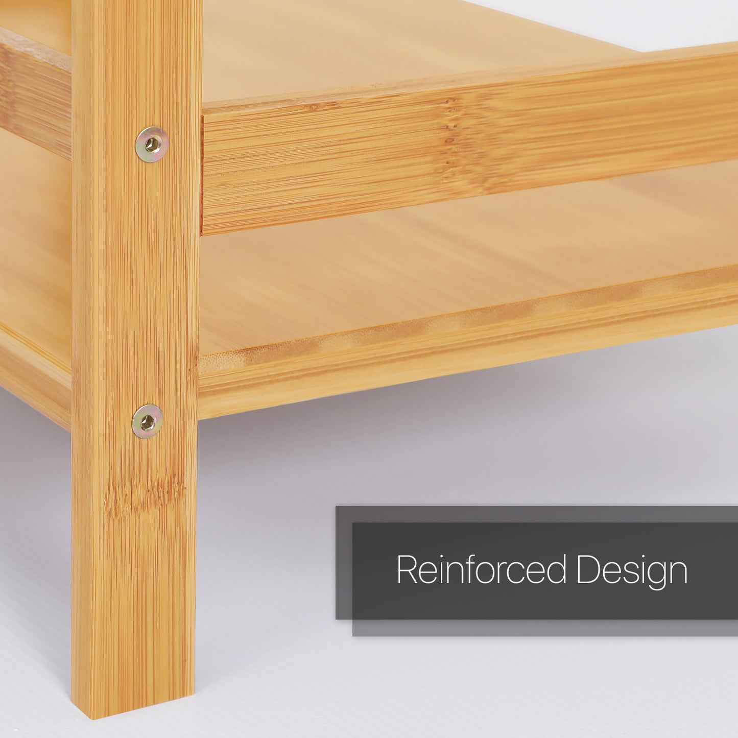 Adjustable Stand Alone Multi-Functional Shelf - 4 Tier - Natural