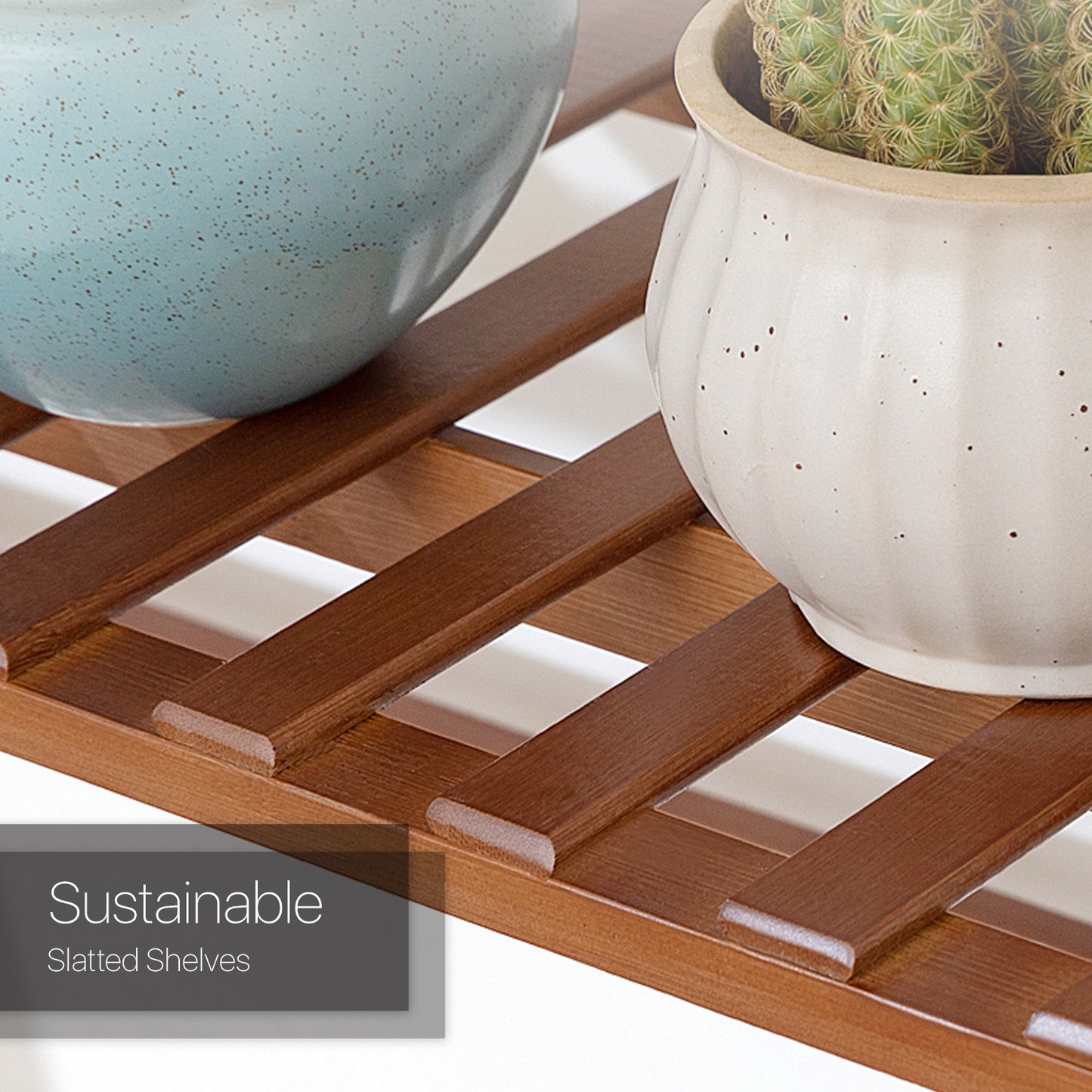 Foldable Flower Plant Rack - A Frame Stand Shelf - 4 Tier - Brown