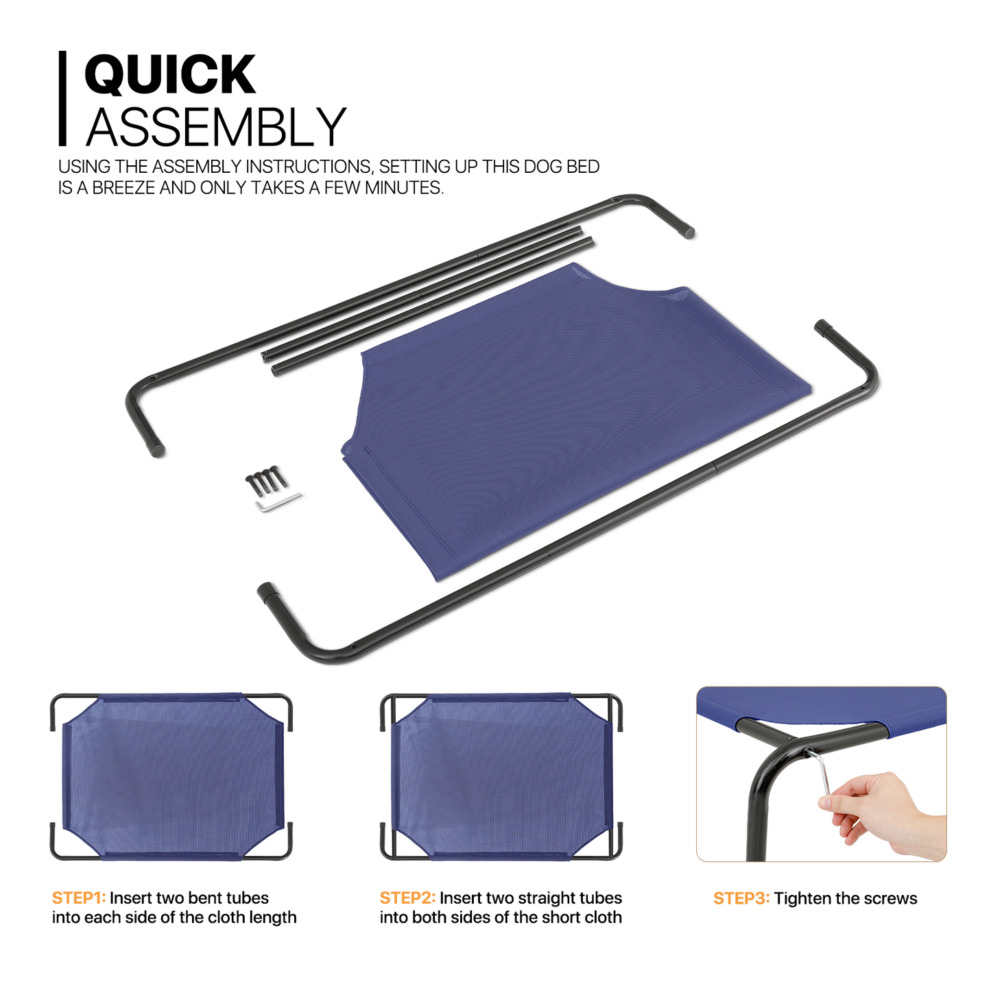 Elevated Dog Bed - Non-Slip Cooling Pet Bed - 49.5'' Length